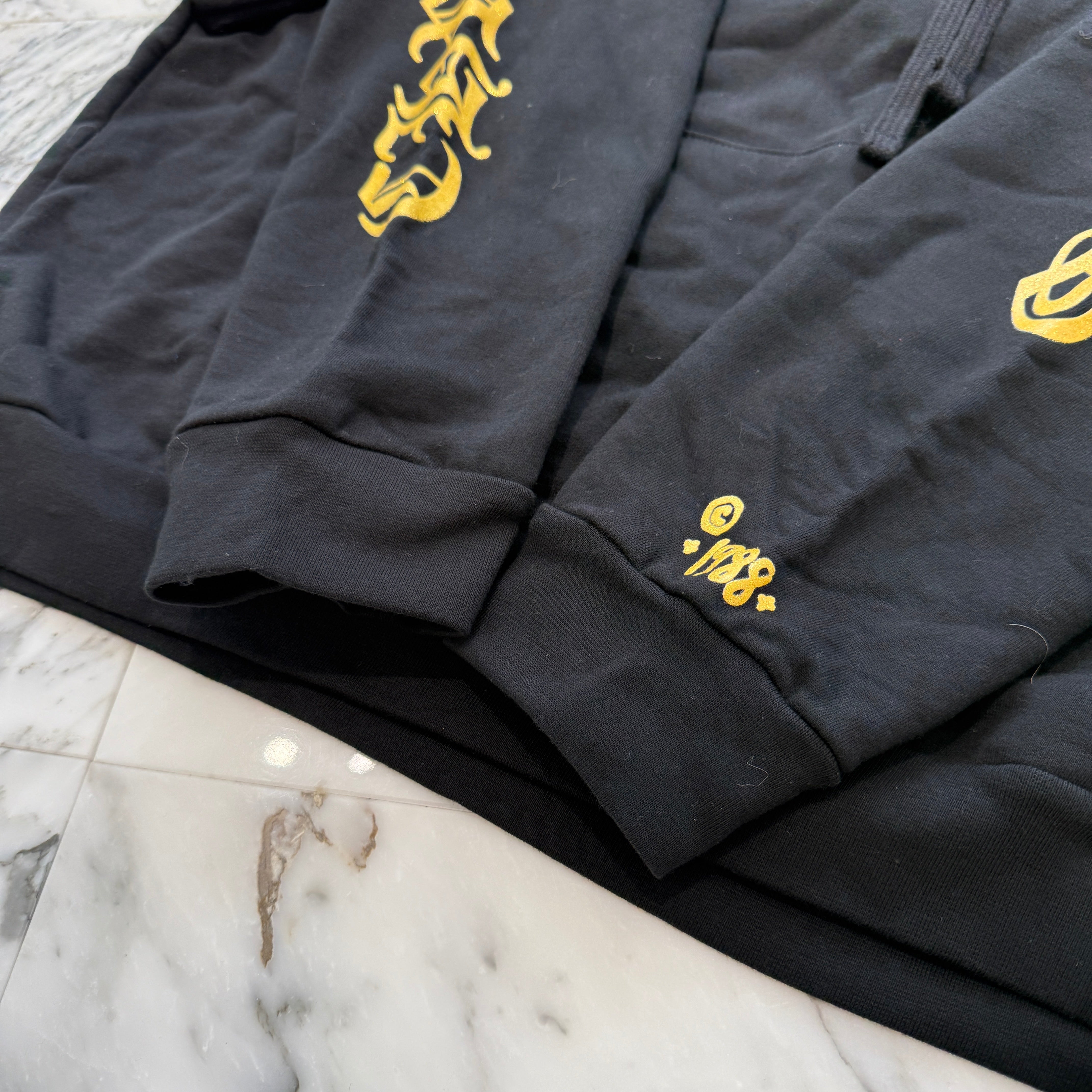 CHROME HEARTS 1988 Vertical Logo Glitter Pullover Hoodie Size XXL クロムハーツ 1988 ヴァーティカルロゴ グリッター プルオーバーフーディー サイズXXL