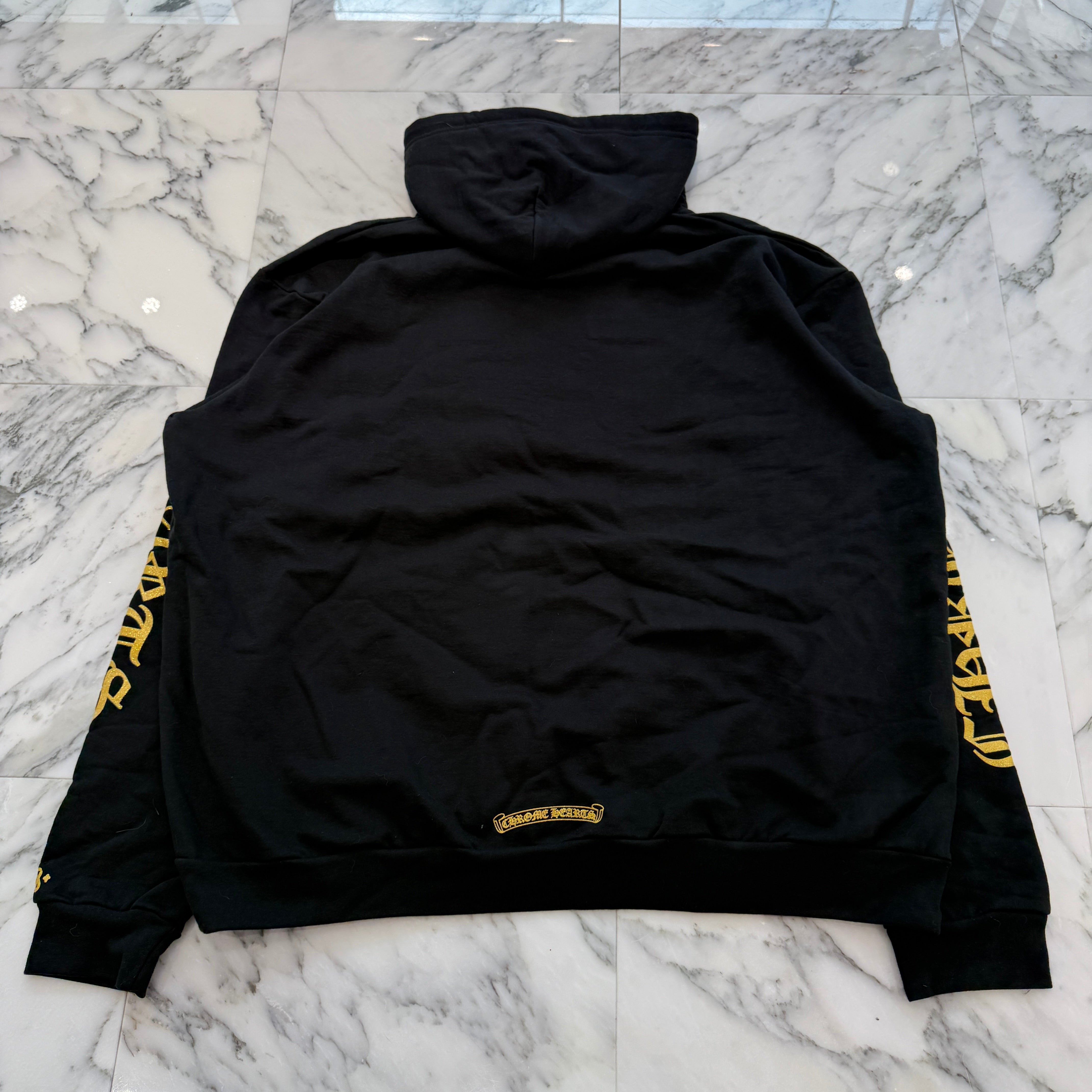 CHROME HEARTS 1988 Vertical Logo Glitter Pullover Hoodie Size XXL クロムハーツ 1988 ヴァーティカルロゴ グリッター プルオーバーフーディー サイズXXL