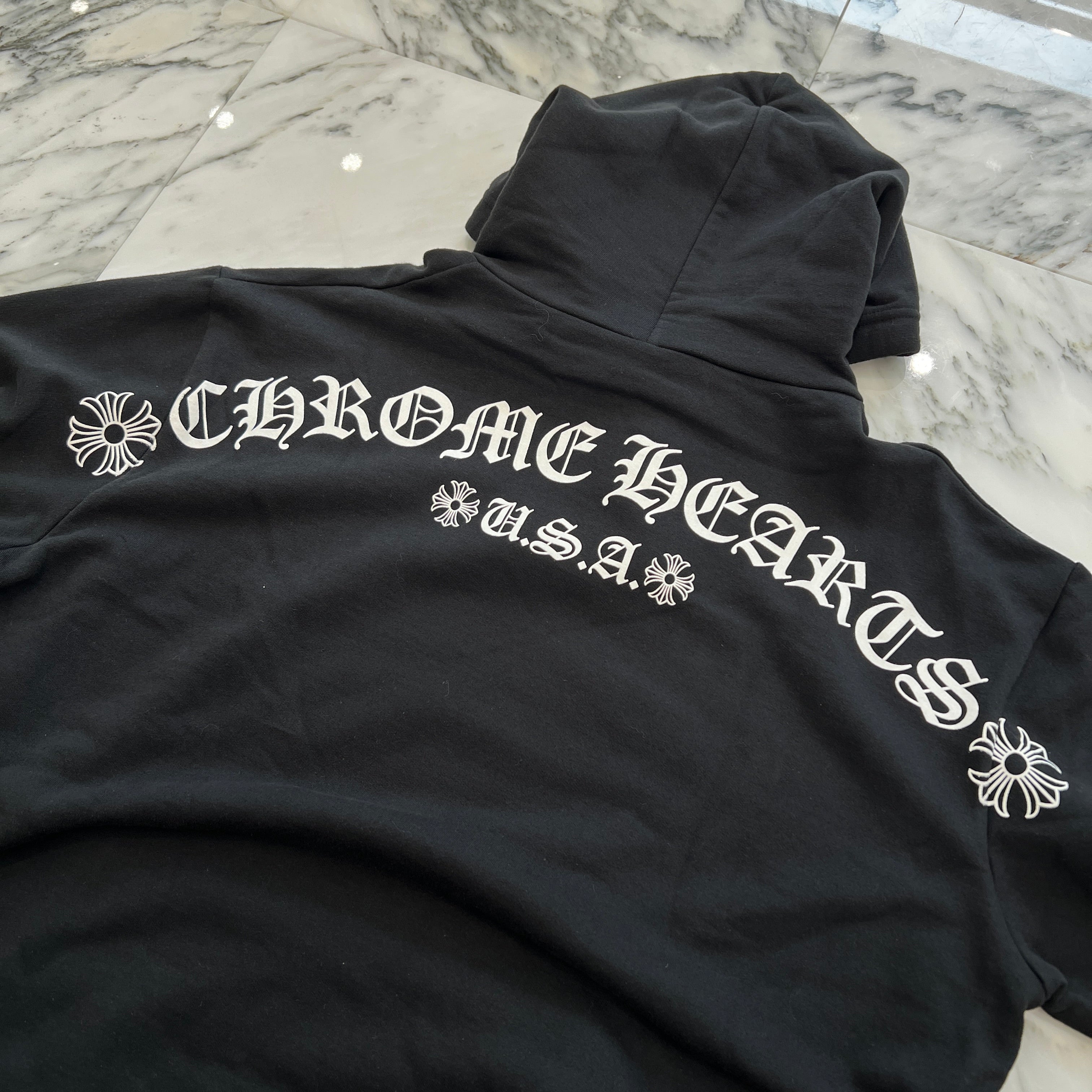CHROME HEARTS Back Arch USA Logo Hoodie Size L クロムハーツ バックアーチ USA ロゴ フーディー サイズL