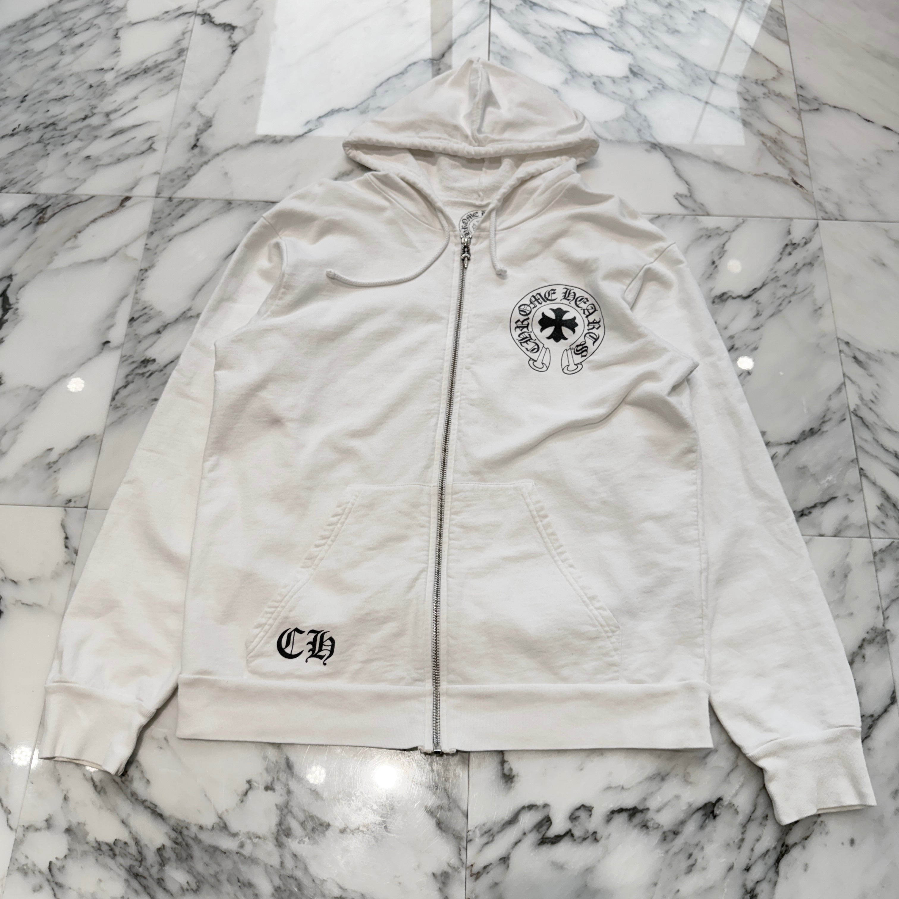 CHROME HEARTS Made In Hollywood Vertical Logo Zip Up Hoodie Size L クロムハーツ メイドインハリウッド ヴァーティカルロゴ ジップアップフーディ サイズL