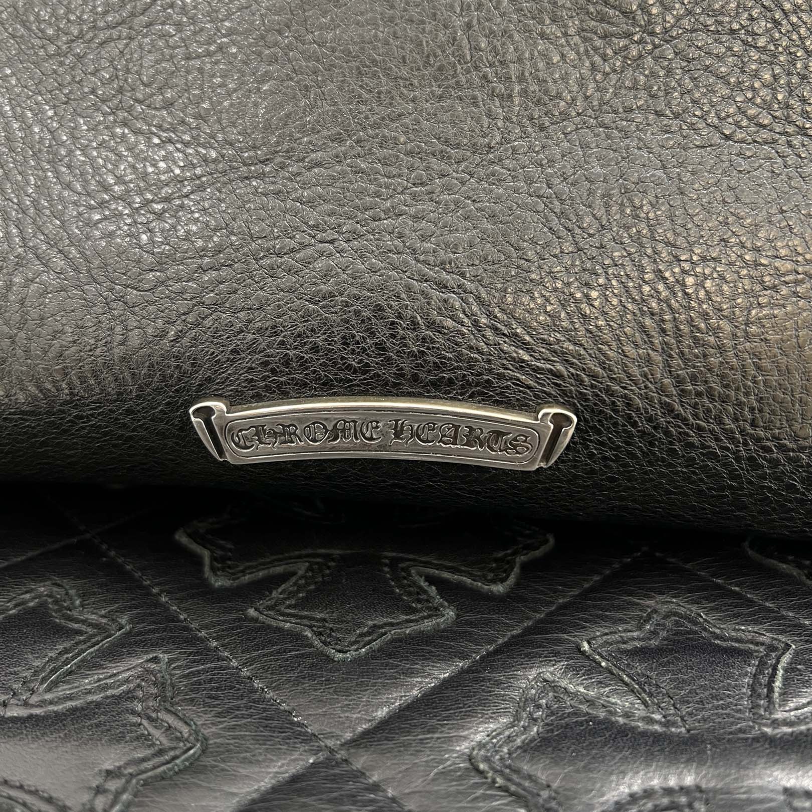 CHROME HEARTS 3 Cemetery Cross Patch FS Leather Tote Bag クロムハーツ 3セメタリークロスパッチ FS レザートートバッグ