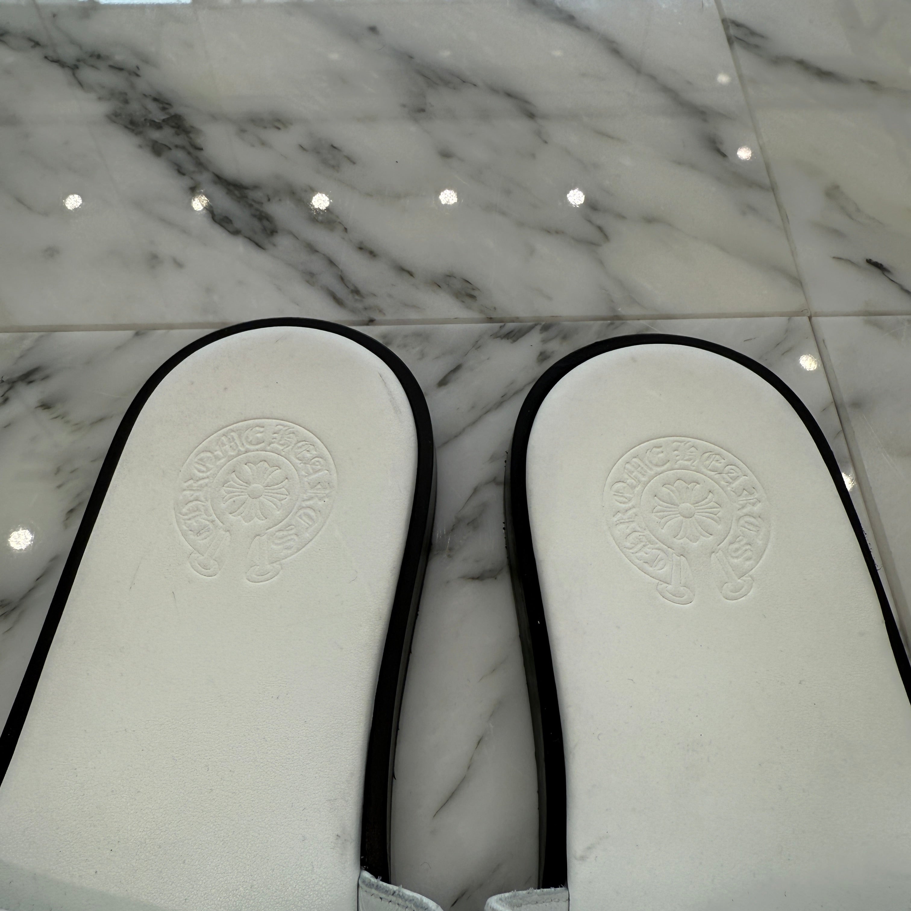 CHROME HEARTS Leather Cross Patch Sandals Size 43 クロムハーツ レザークロスパッチ サンダル サイズ43