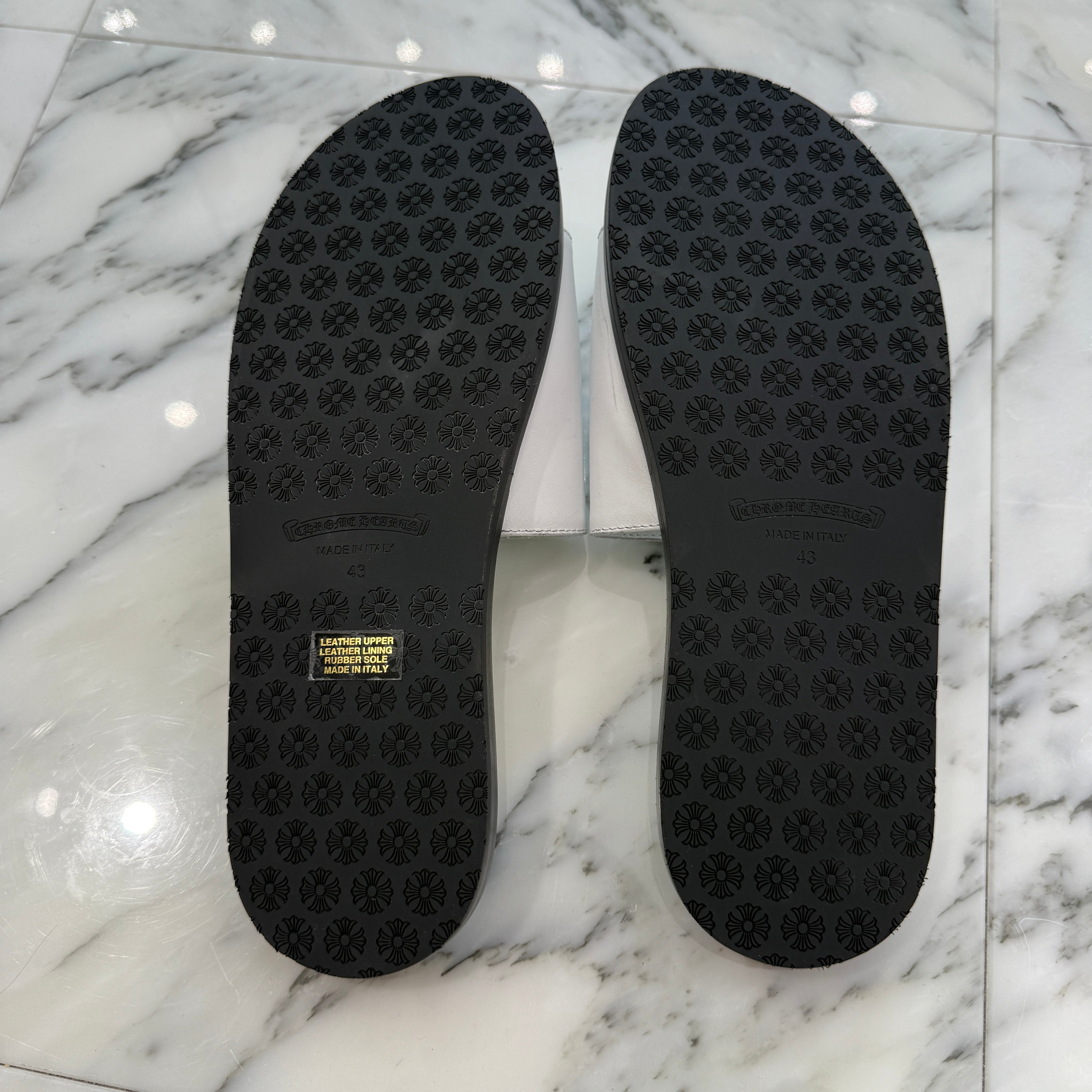 CHROME HEARTS Leather Cross Patch Sandals Size 43 クロムハーツ レザークロスパッチ サンダル サイズ43