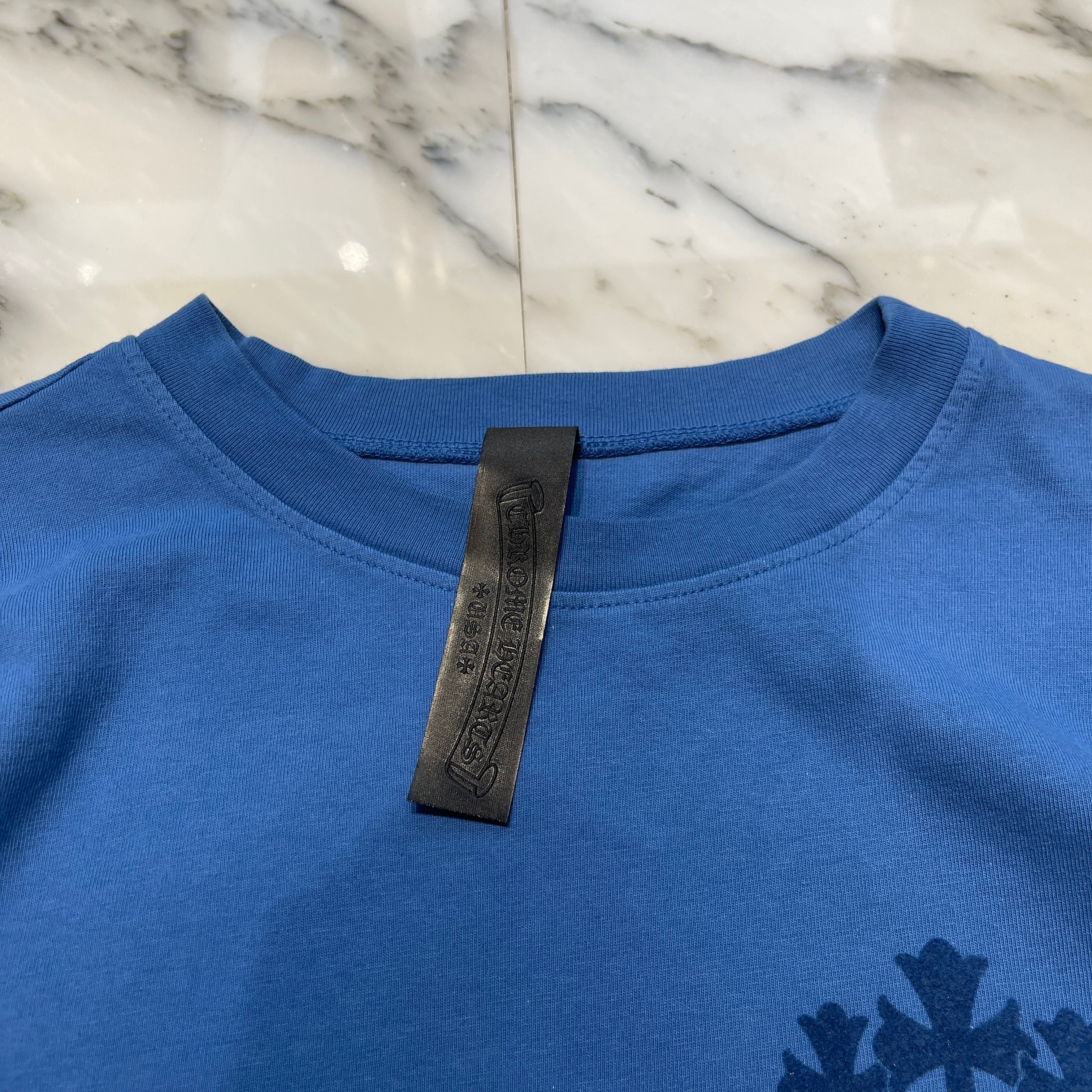 CHROME HEARTS Y NOT King Taco 3 Cemetery Cross Flock Print Long Sleeve Tee Size M クロムハーツ ワイノット キングタコ 3 セメタリークロス フロッキープリント ロングスリーブ Tシャツ サイズM