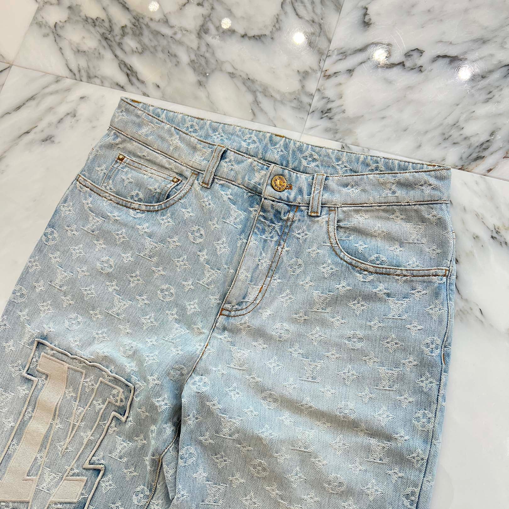 LOUIS VUITTON × NBA 2021AW Embroidered Patch Monogram Flare Denim Pants Size 29 ルイヴィトン × NBA 刺繡パッチモノグラムフレアデニムパンツ サイズ29