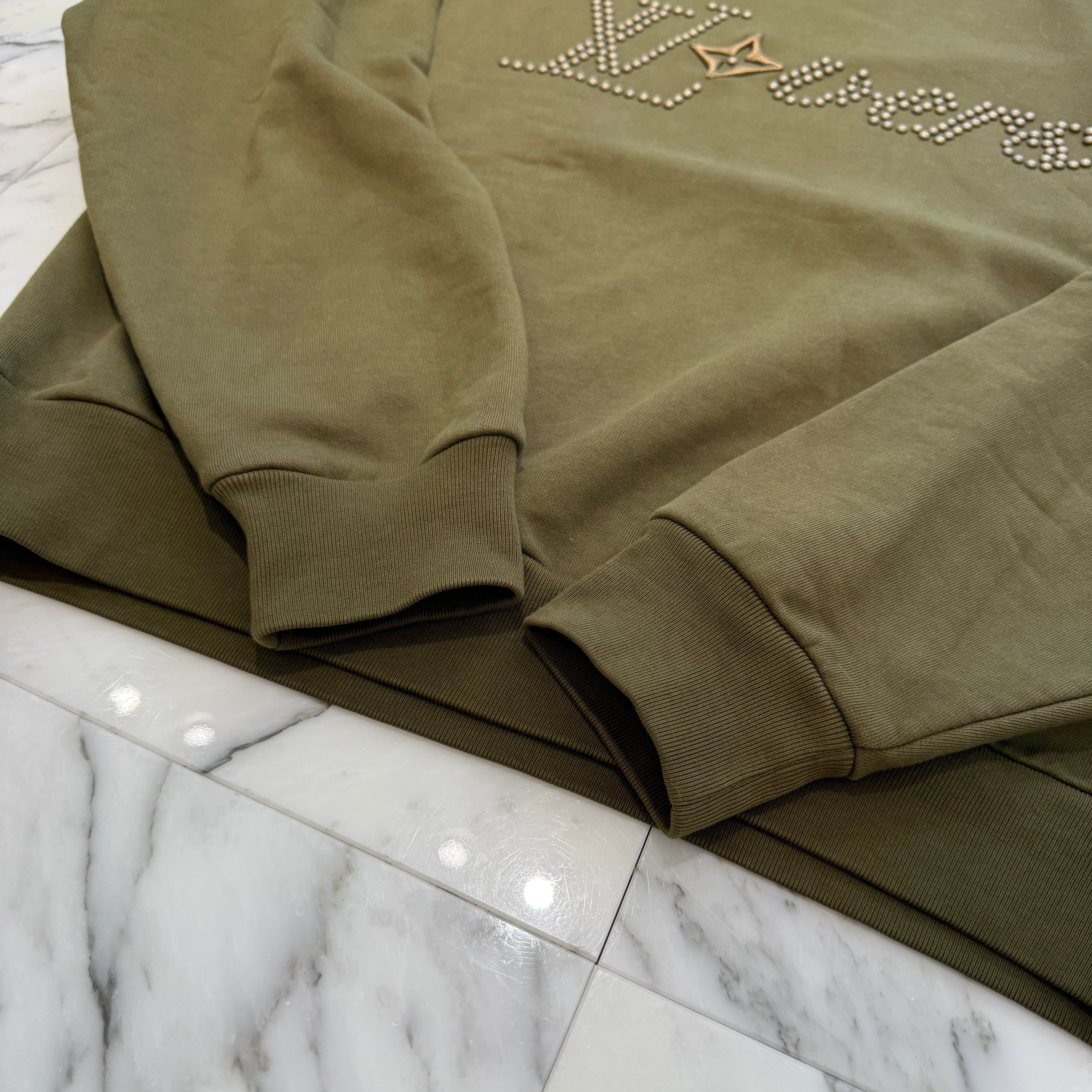 LOUIS VUITTON 2024SS Cotton Signature Logo Crewneck Sweat Shirt HQY88W Size S ルイヴィトン コットン シグネチャー ロゴ クルーネック スウェットシャツ サイズS
