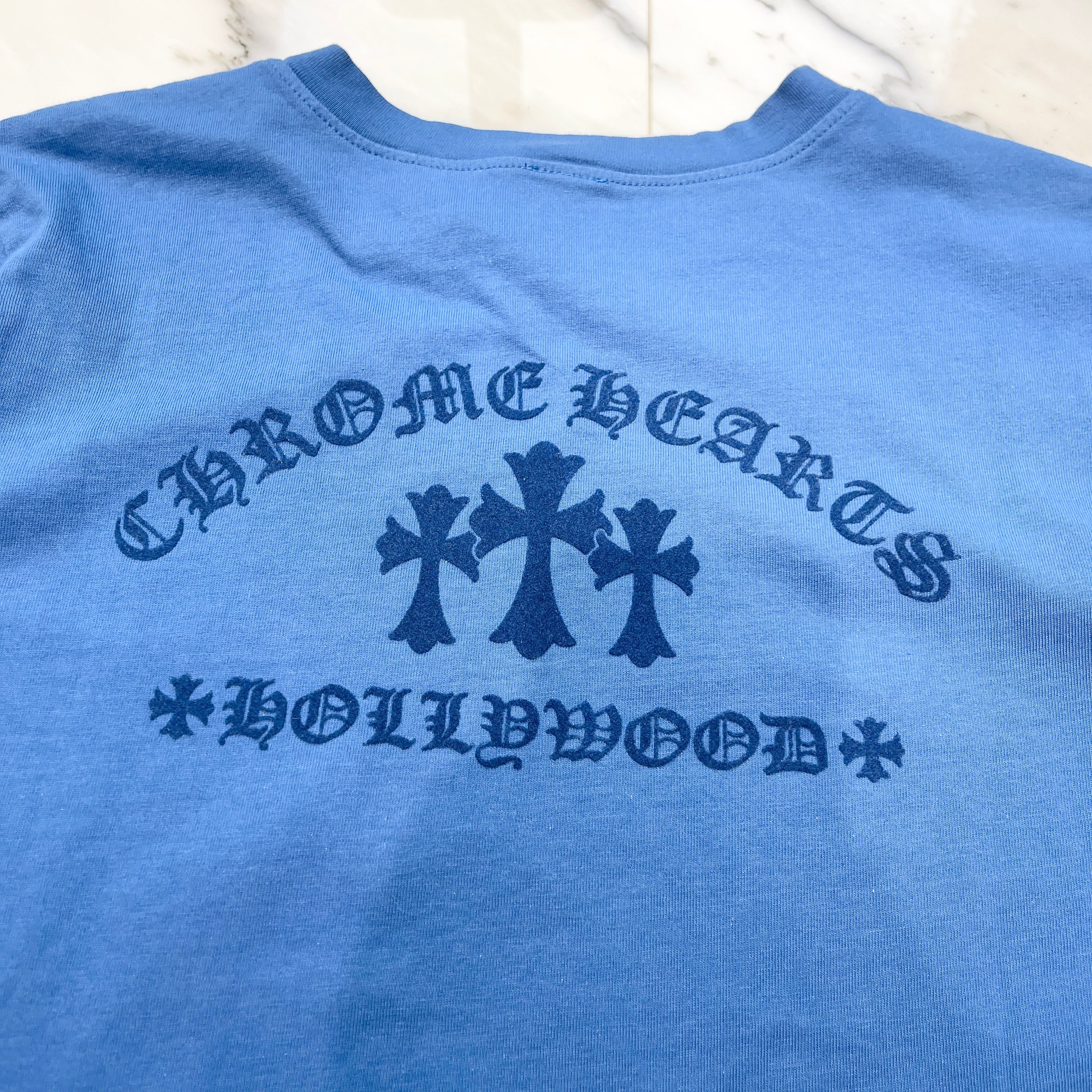 CHROME HEARTS Y NOT King Taco 3 Cemetery Cross Flock Print Long Sleeve Tee Size M クロムハーツ ワイノット キングタコ 3 セメタリークロス フロッキープリント ロングスリーブ Tシャツ サイズM