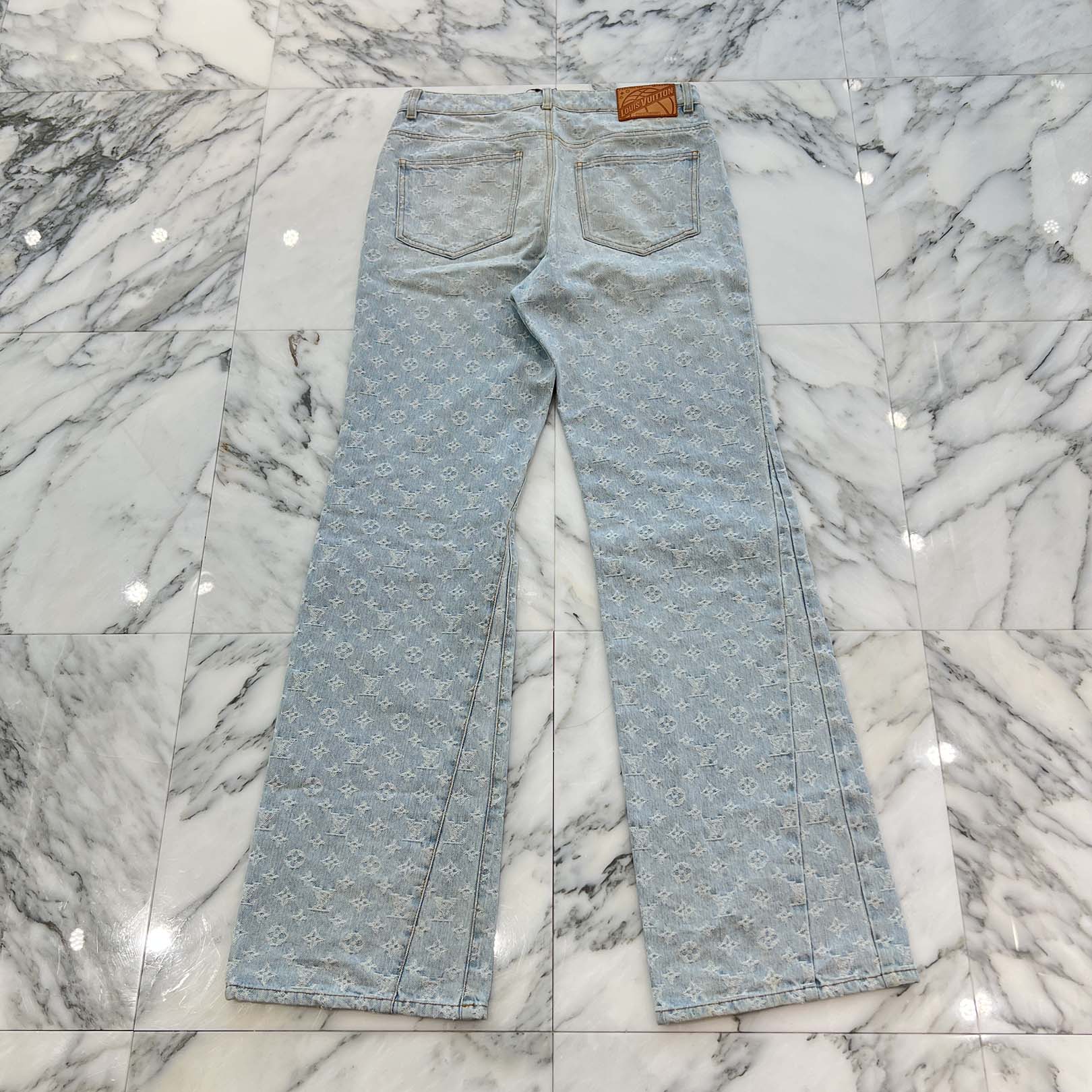 LOUIS VUITTON × NBA 2021AW Embroidered Patch Monogram Flare Denim Pants Size 29 ルイヴィトン × NBA 刺繡パッチモノグラムフレアデニムパンツ サイズ29