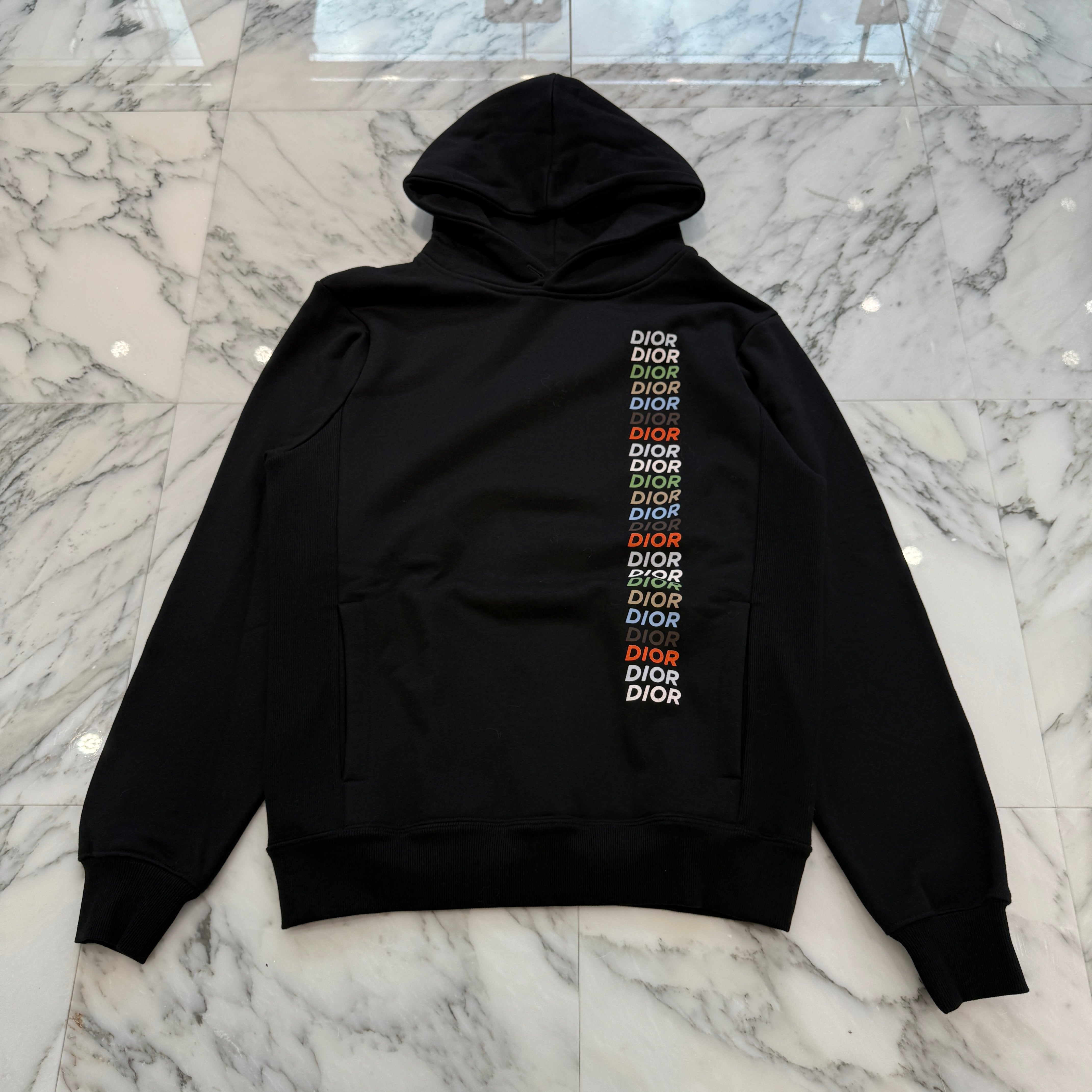 DIOR 2024SS Multi Color Logo Print Pullover Hoodie 413J646A0531 Size XS ディオール マルチカラーロゴ プリント プルオーバーフーディー サイズXS
