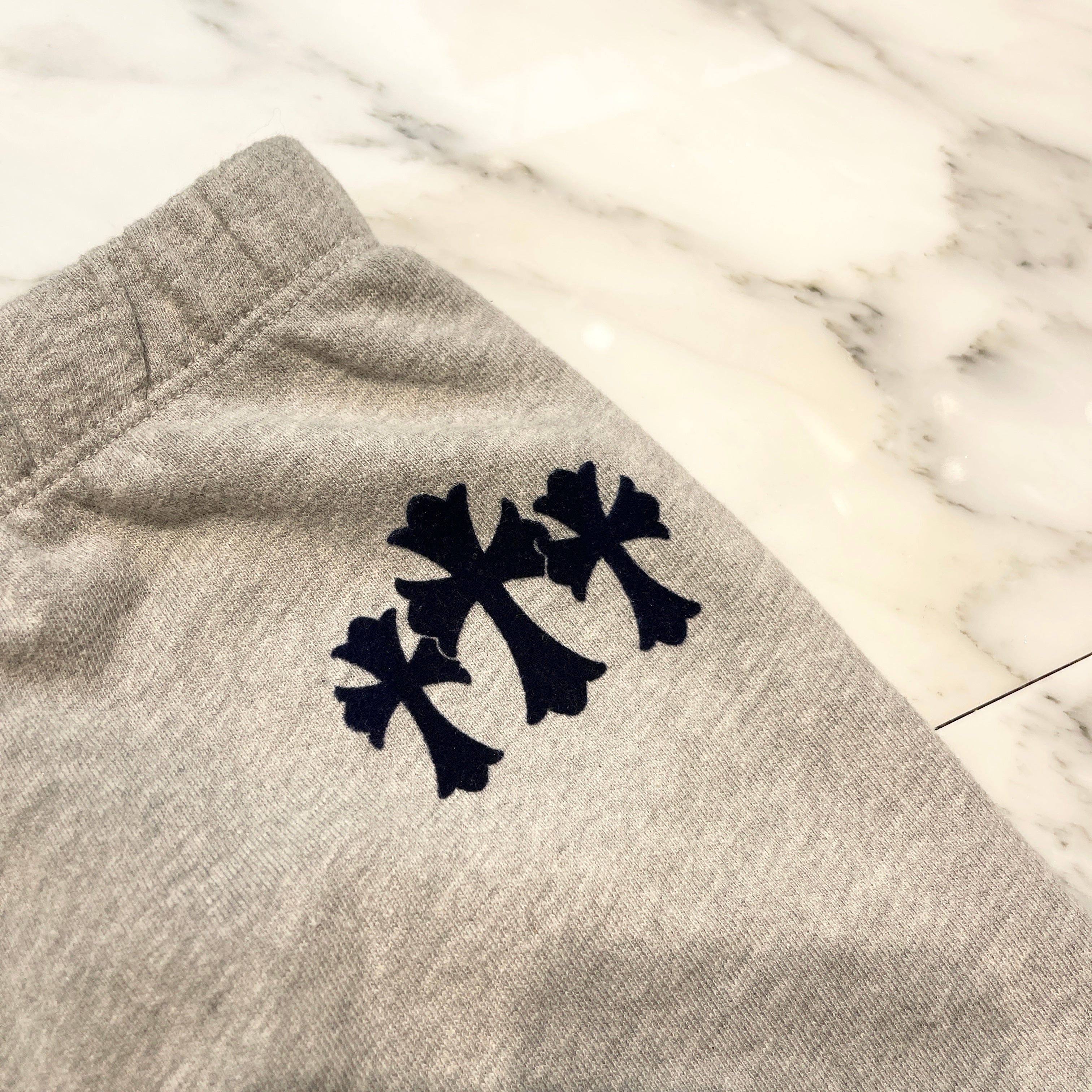 CHROME HEARTS Y NOT 3 Cemetery Cross Flock Patch Sweat Pants Size L クロムハーツ ワイノット 3 セメタリークロス フロッキーパッチ スウェットパンツ サイズL