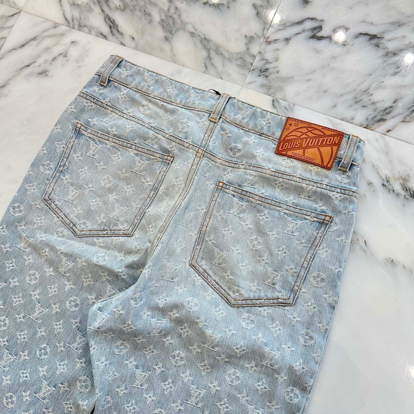LOUIS VUITTON × NBA 2021AW Embroidered Patch Monogram Flare Denim Pants Size 29 ルイヴィトン × NBA 刺繡パッチモノグラムフレアデニムパンツ サイズ29