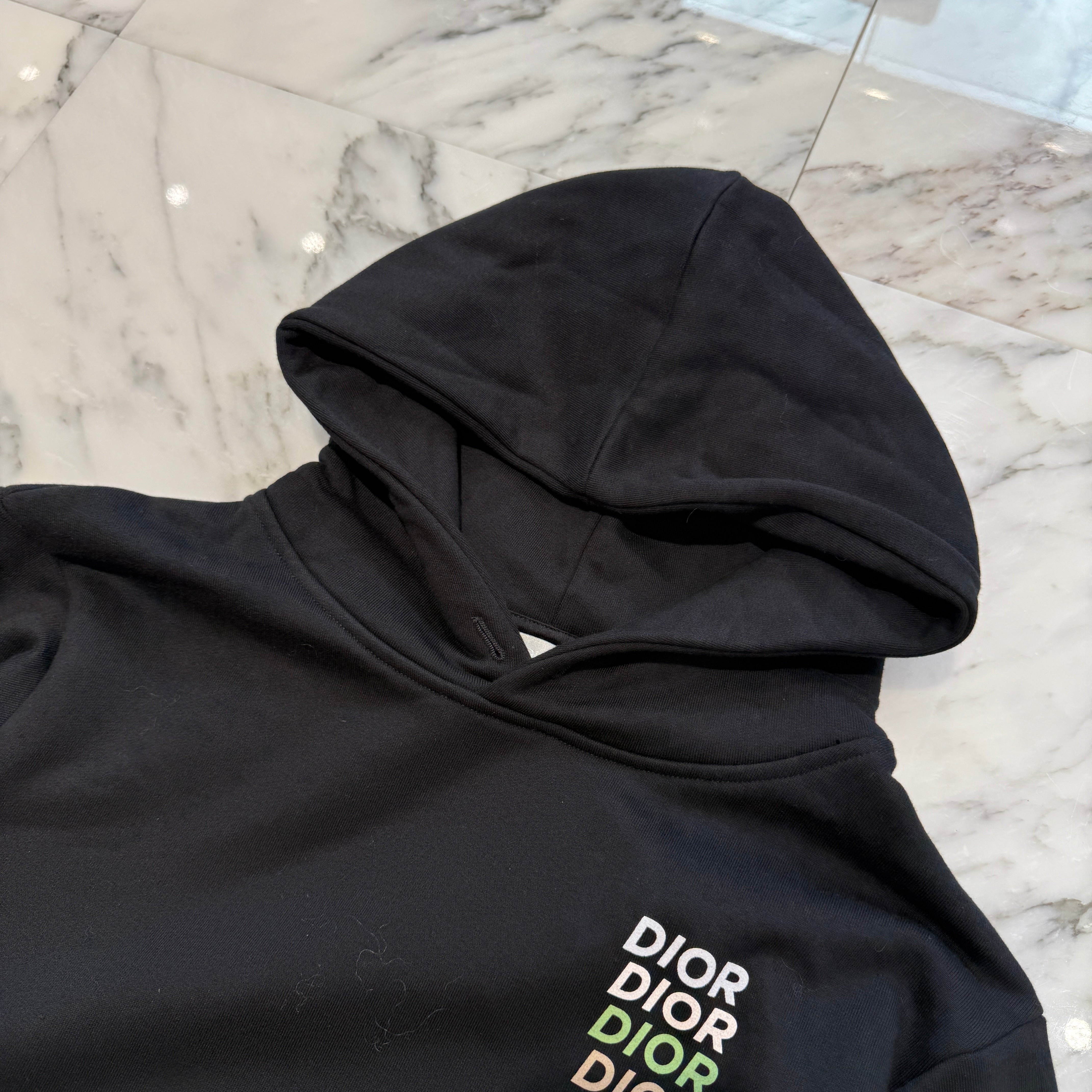DIOR 2024SS Multi Color Logo Print Pullover Hoodie 413J646A0531 Size XS ディオール マルチカラーロゴ プリント プルオーバーフーディー サイズXS