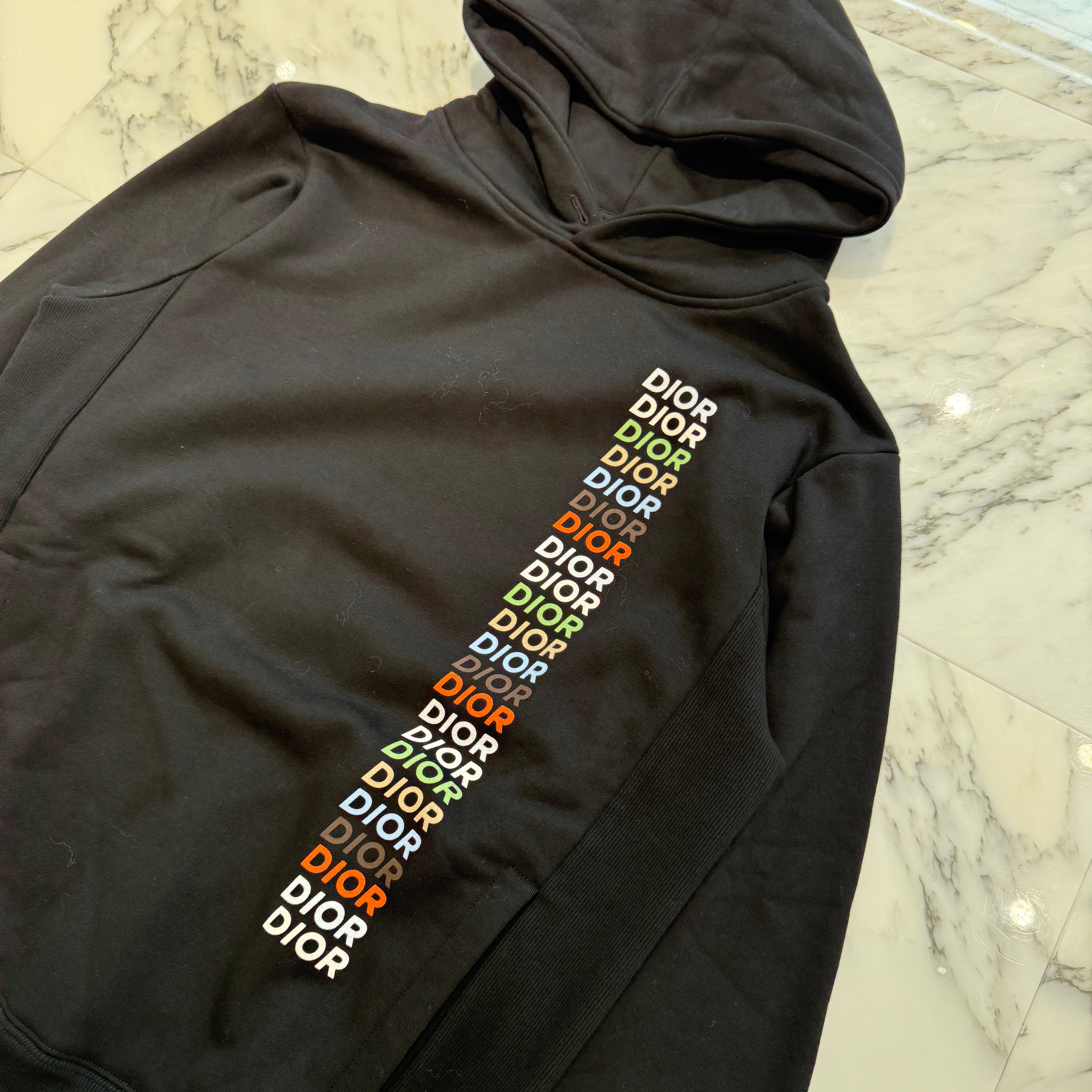 DIOR 2024SS Multi Color Logo Print Pullover Hoodie 413J646A0531 Size XS ディオール マルチカラーロゴ プリント プルオーバーフーディー サイズXS