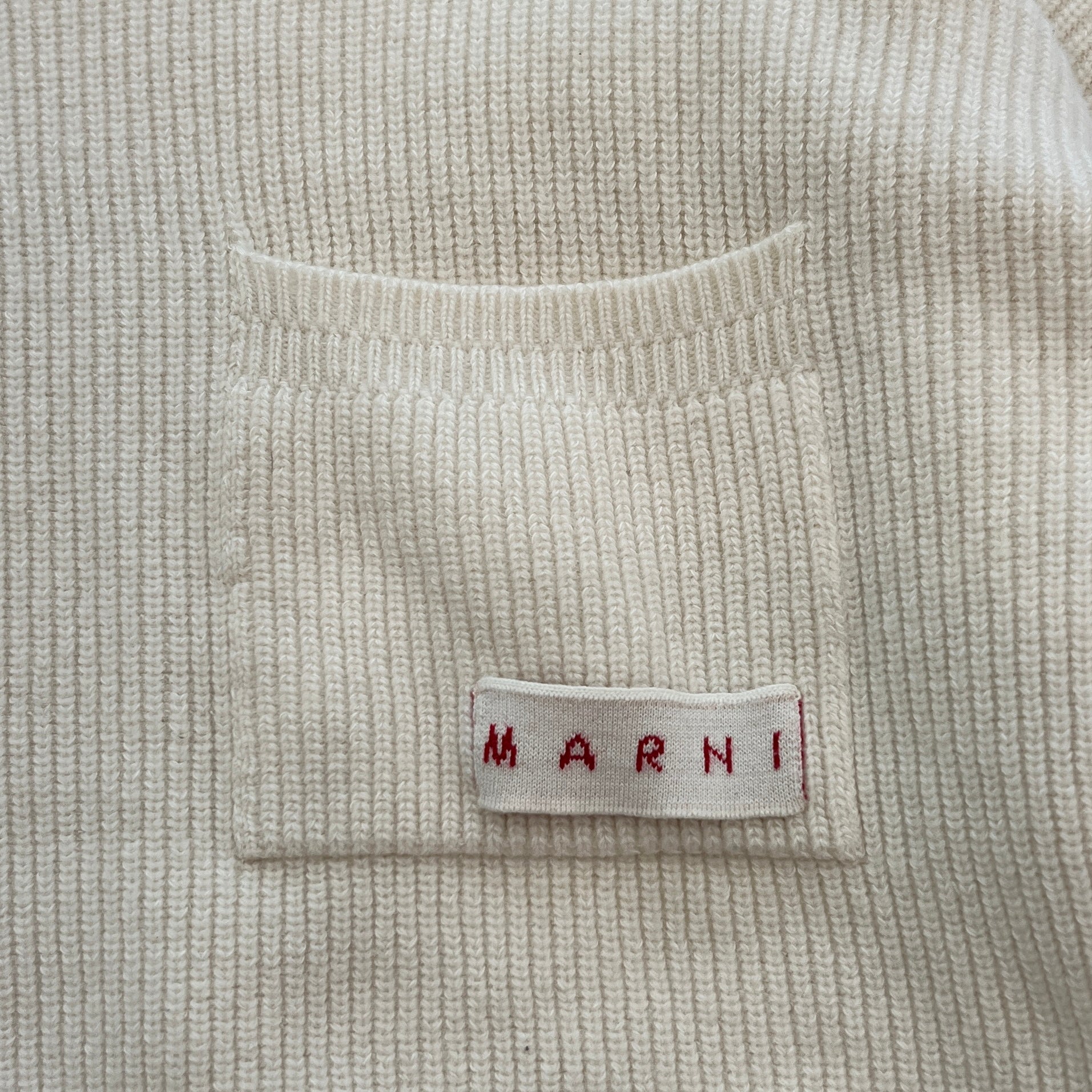 MARNI 2022AW Cut Off Crew Neck Ribbed Knit Sweater GCMG0246Q2 UFH440 Size 44 マルニ カットオフ クルーネック リブ ニット セーター サイズ44