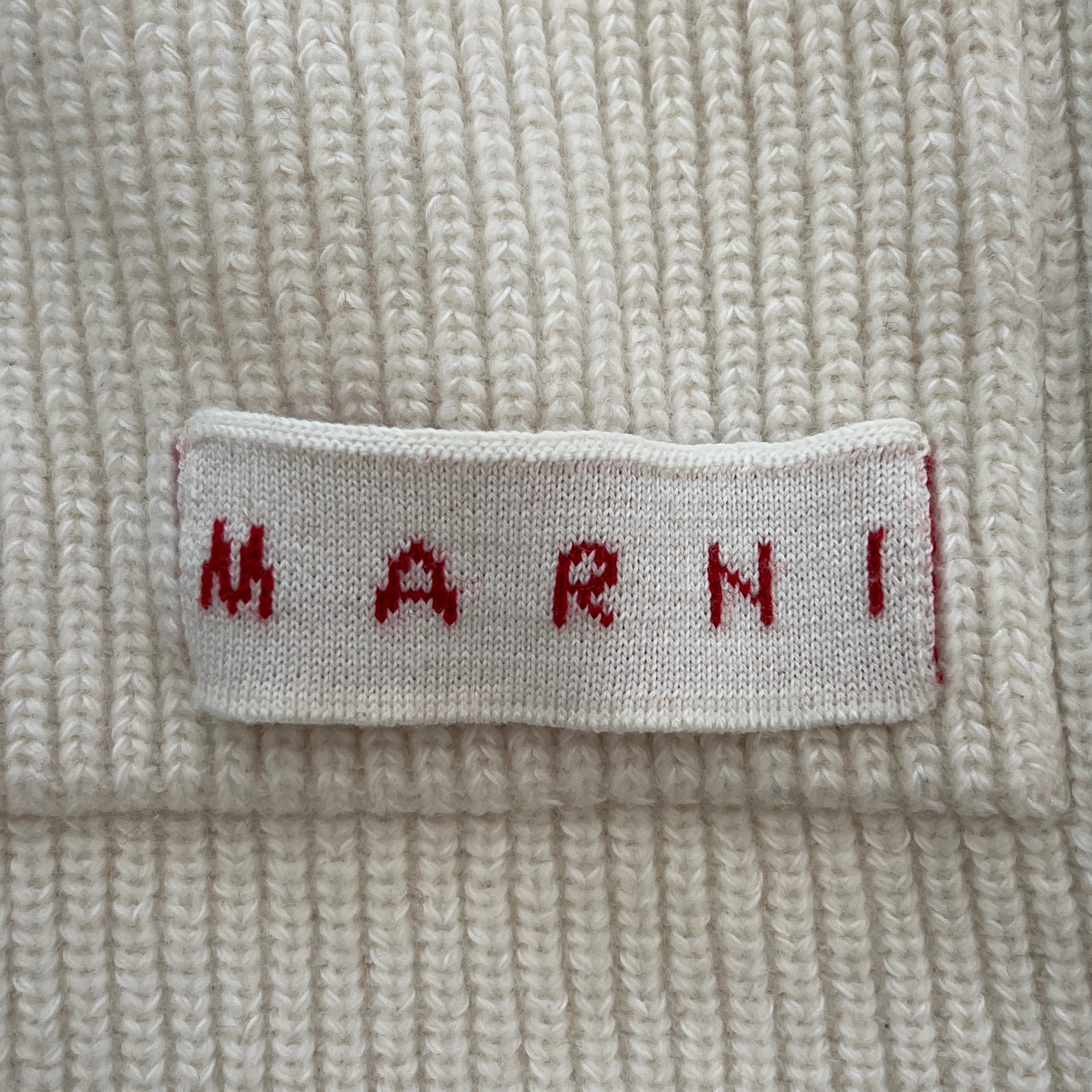 MARNI 2022AW Cut Off Crew Neck Ribbed Knit Sweater GCMG0246Q2 UFH440 Size 44 マルニ カットオフ クルーネック リブ ニット セーター サイズ44