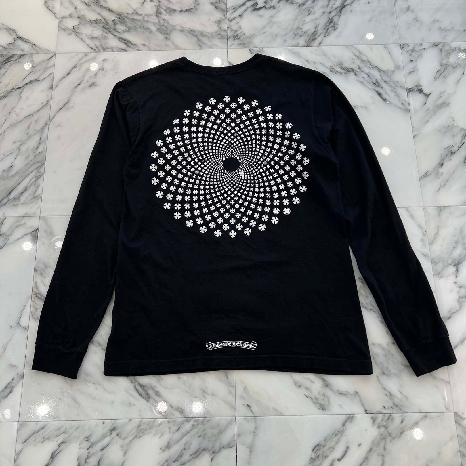 メンズ CHROME HEARTS クロムハーツ 長袖Tシャツ ロンT ブラック