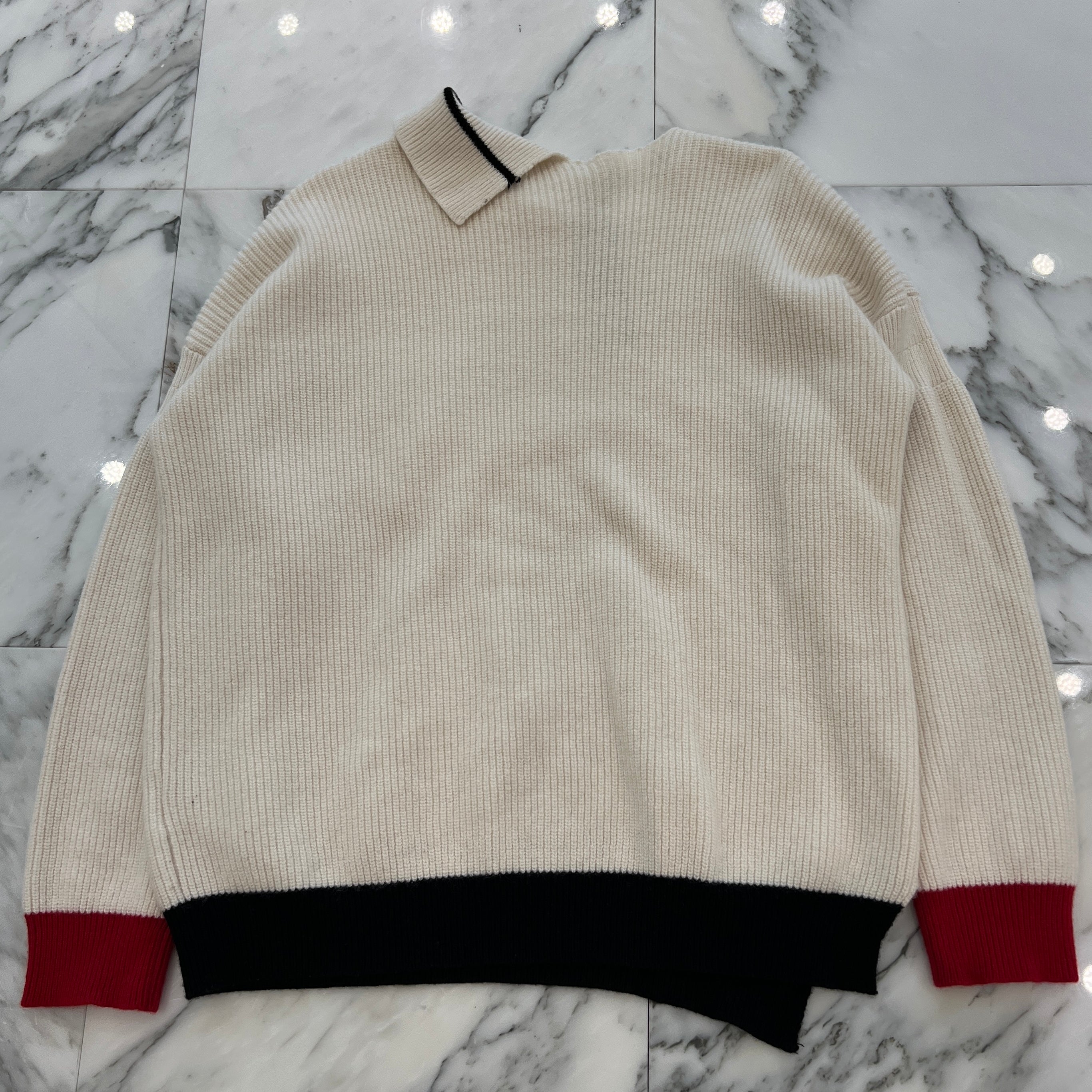 MARNI 2022AW Cut Off Crew Neck Ribbed Knit Sweater GCMG0246Q2 UFH440 Size 44 マルニ カットオフ クルーネック リブ ニット セーター サイズ44