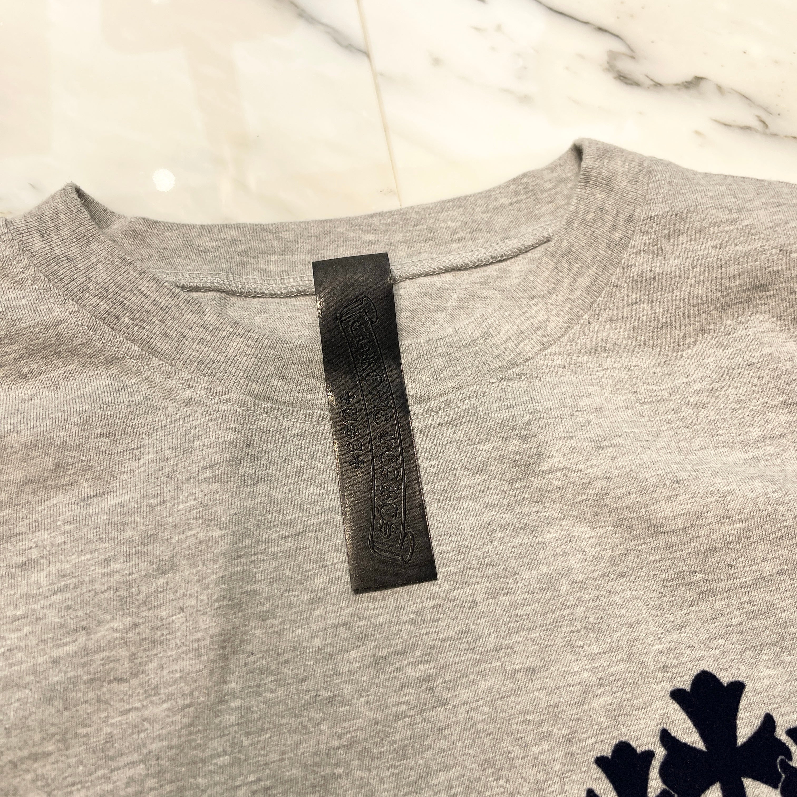 CHROME HEARTS Y NOT King Taco 3 Cemetery Cross Flock Print Long Sleeve Tee Size M クロムハーツ ワイノット キングタコ 3セメタリークロス フロックプリント ロングスリーブTシャツ サイズM