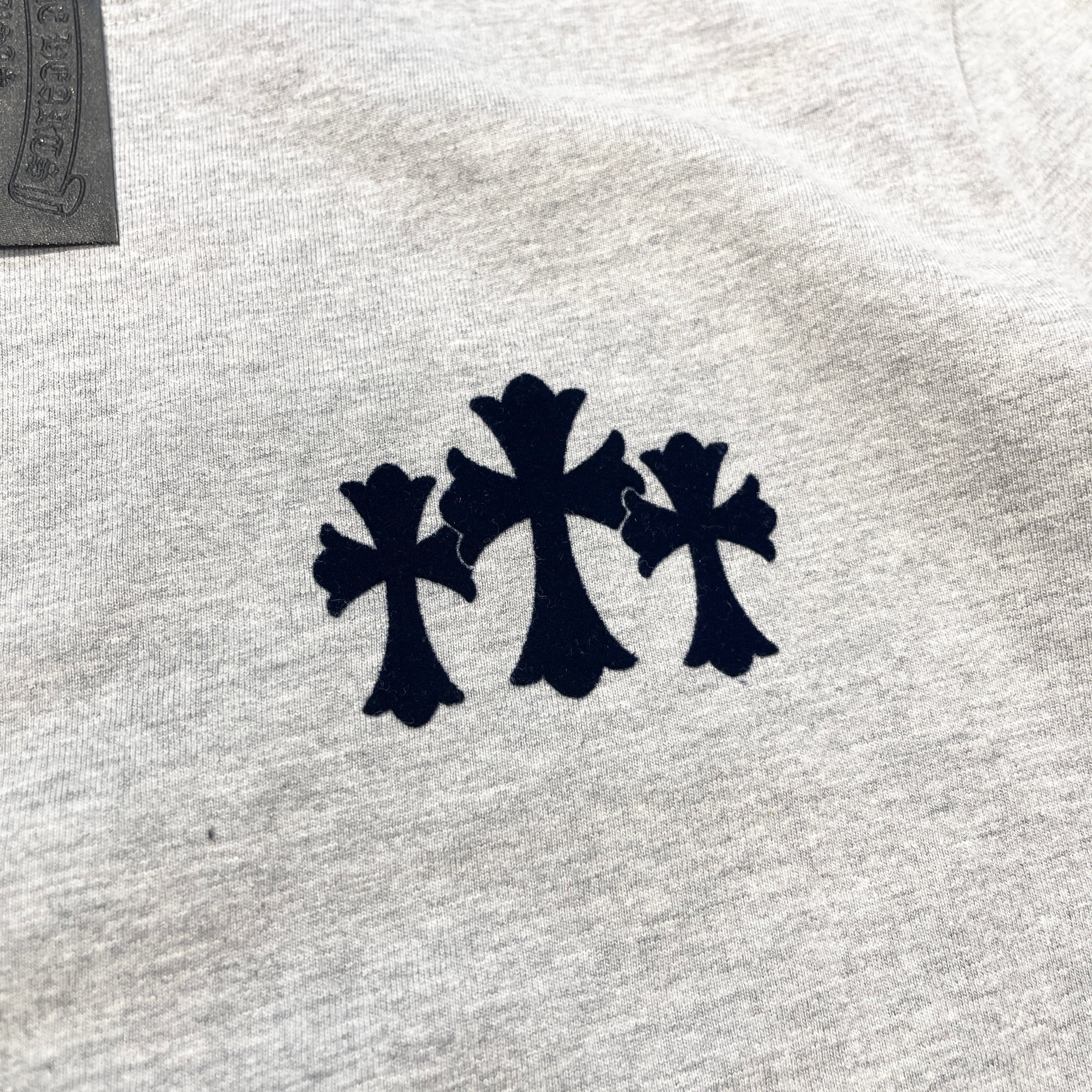 CHROME HEARTS Y NOT King Taco 3 Cemetery Cross Flock Print Long Sleeve Tee Size M クロムハーツ ワイノット キングタコ 3セメタリークロス フロックプリント ロングスリーブTシャツ サイズM