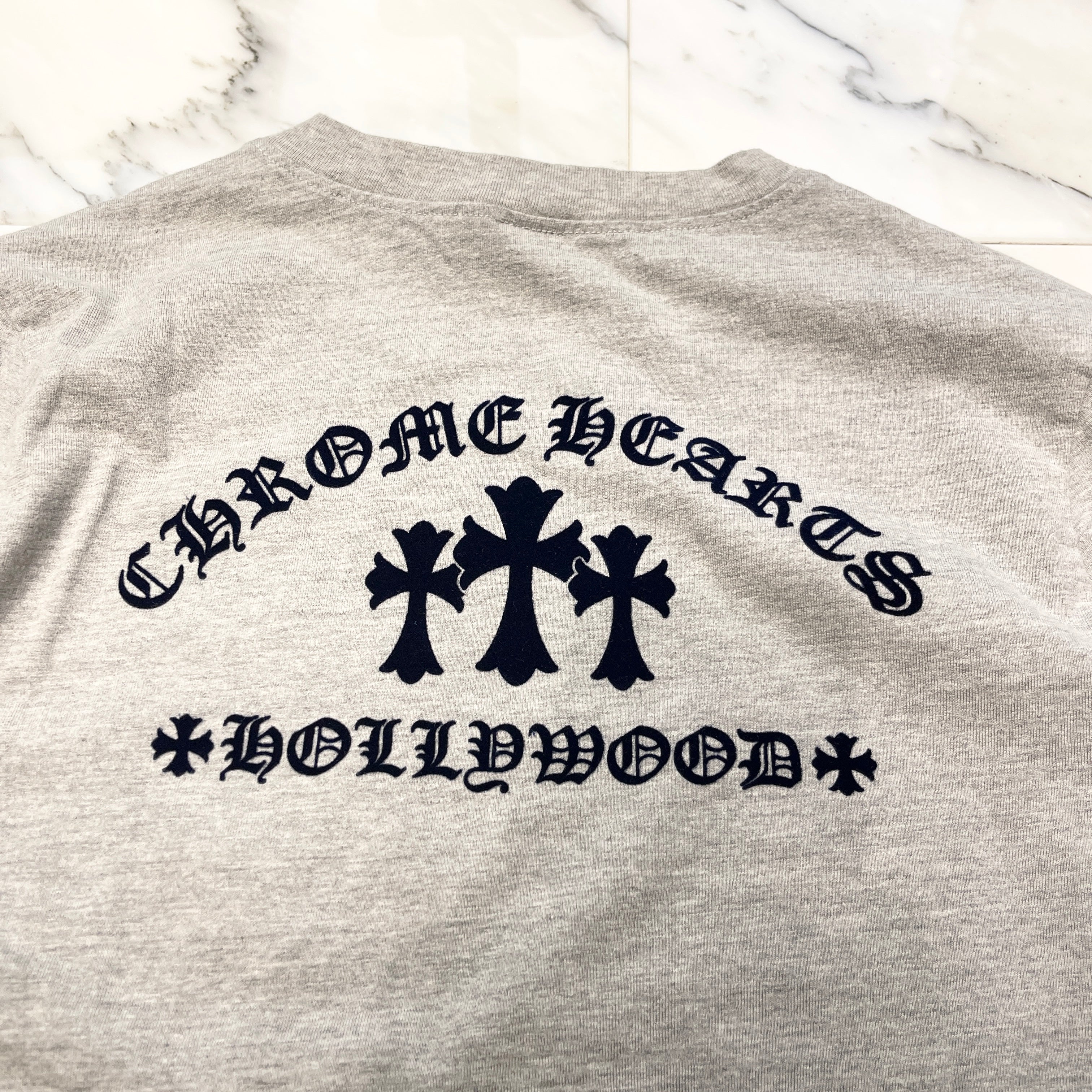 CHROME HEARTS Y NOT King Taco 3 Cemetery Cross Flock Print Long Sleeve Tee Size M クロムハーツ ワイノット キングタコ 3セメタリークロス フロックプリント ロングスリーブTシャツ サイズM