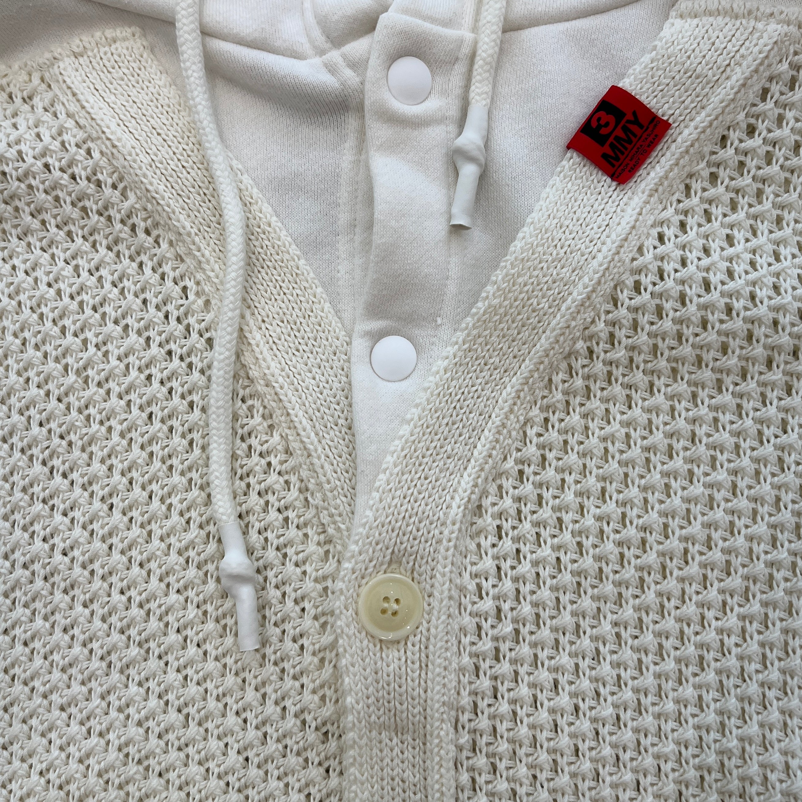 Maison MIHARA YASUHIRO 2021SS Hooded Mesh Cotton Cardigan A06CD521 Size 46 メゾン ミハラヤスヒロ フーデッド メッシュ コットン カーディガン サイズ46