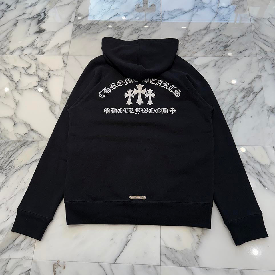 CHROME HEARTS Ynot King Taco 3 Cemetery Cross Embroidery Zip Up Hoodie Size M クロムハーツ ワイノット キングタコ 3セメタリークロス刺繍 ジップアップフーディー サイズM