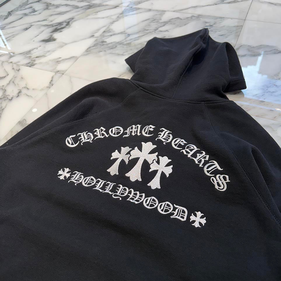 CHROME HEARTS Ynot King Taco 3 Cemetery Cross Embroidery Zip Up Hoodie Size M クロムハーツ ワイノット キングタコ 3セメタリークロス刺繍 ジップアップフーディー サイズM