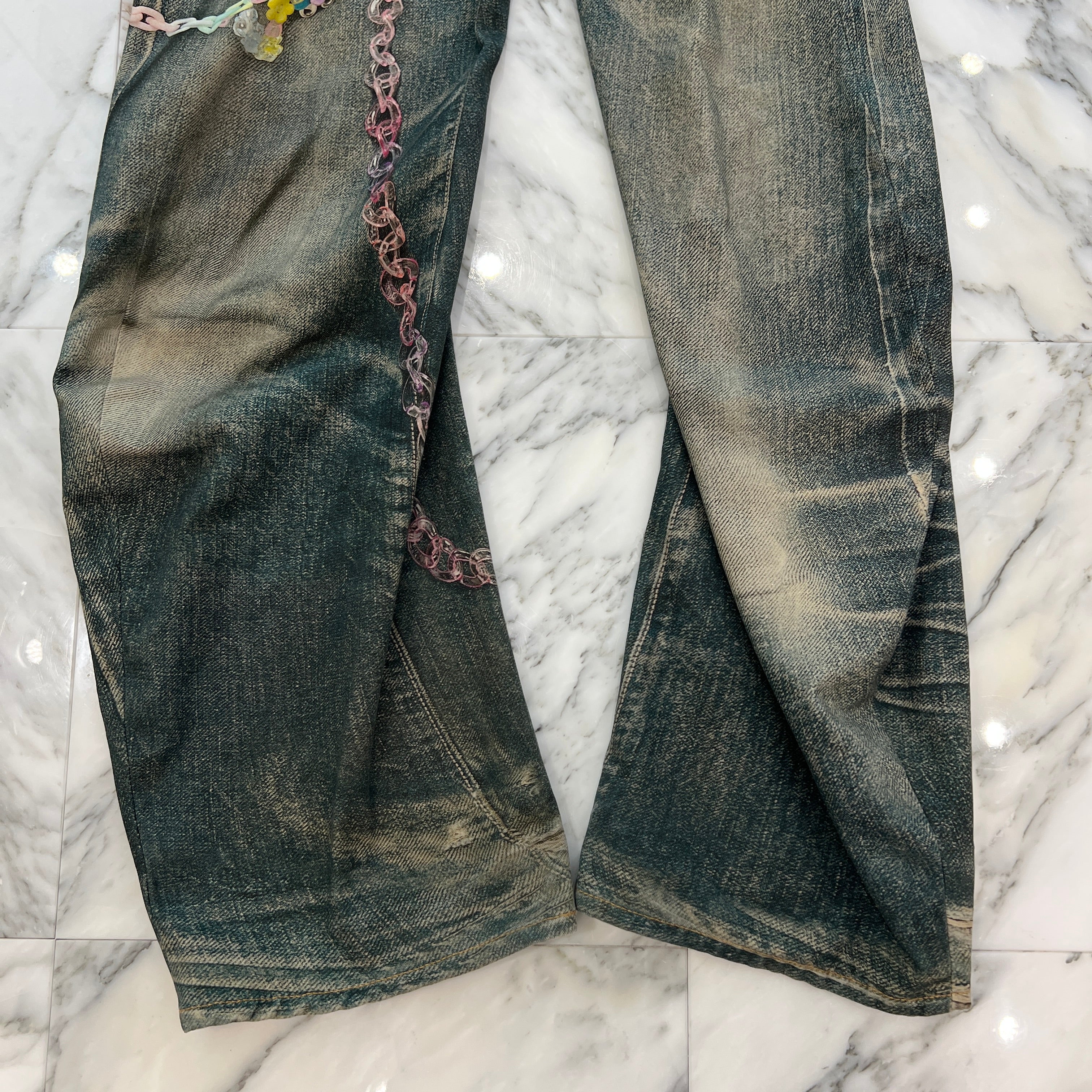 Acne Chain Print Acne Studios Chain Print Loose Fit Jeans FN-MN-TROU001070 BK0659- Size ...