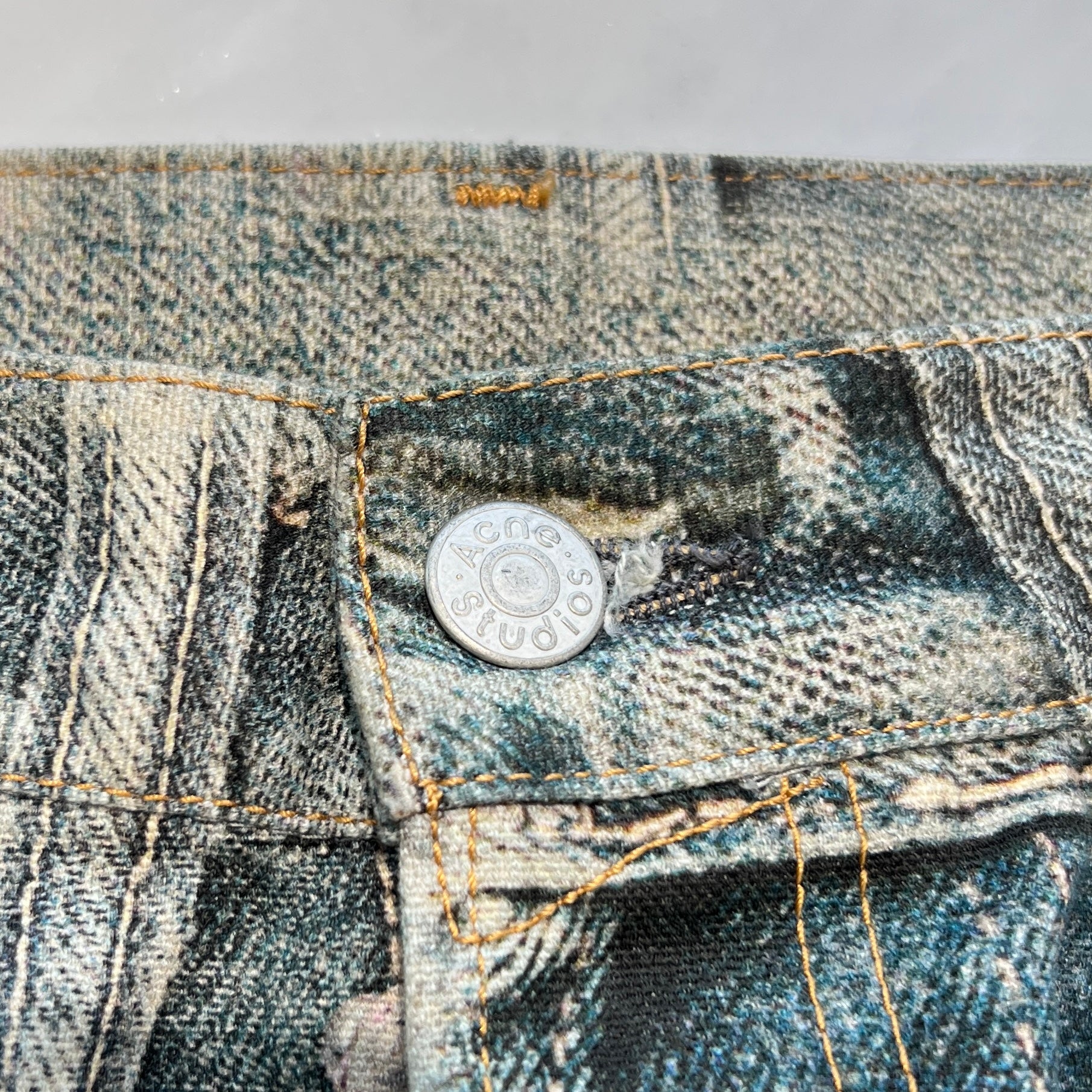 Acne Studios Chain Print Loose Fit Jeans FN-MN-TROU001070 BK0659- Size 46 アクネストゥディオス チェーンプリント ルーズフィット ジーンズ サイズ46