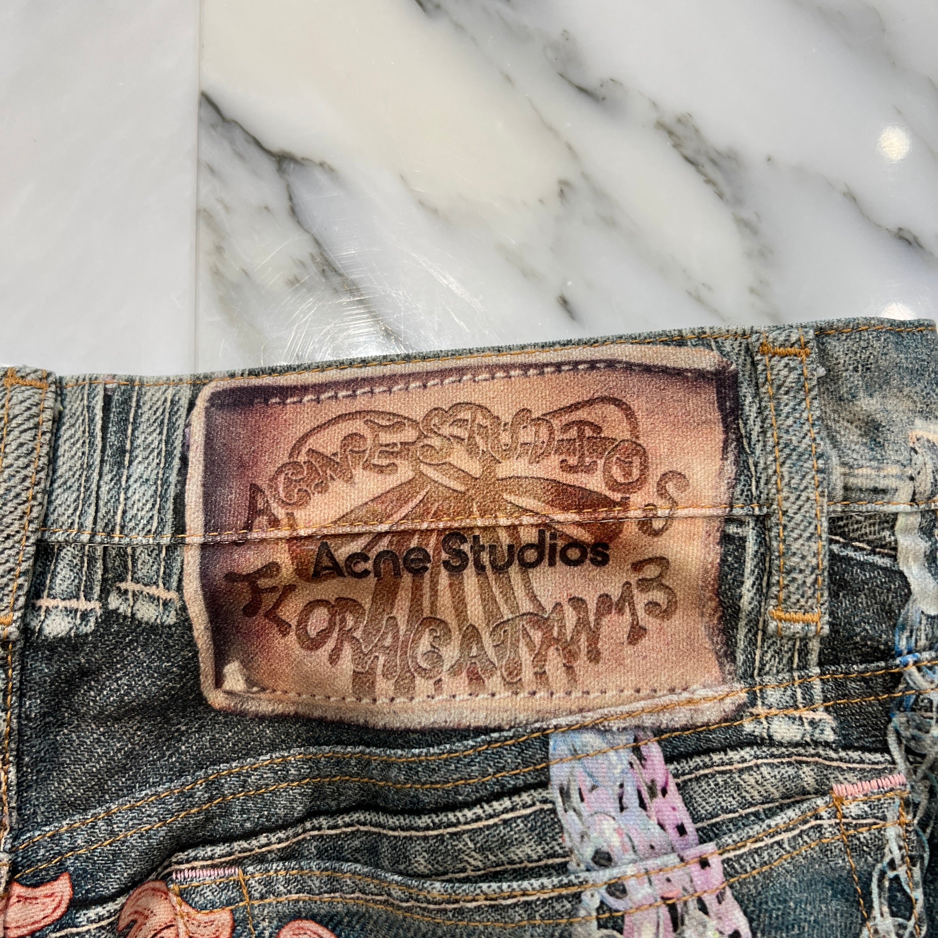 Acne Chain Print Acne Studios Chain Print Loose Fit Jeans FN-MN-TROU001070 BK0659- Size ...