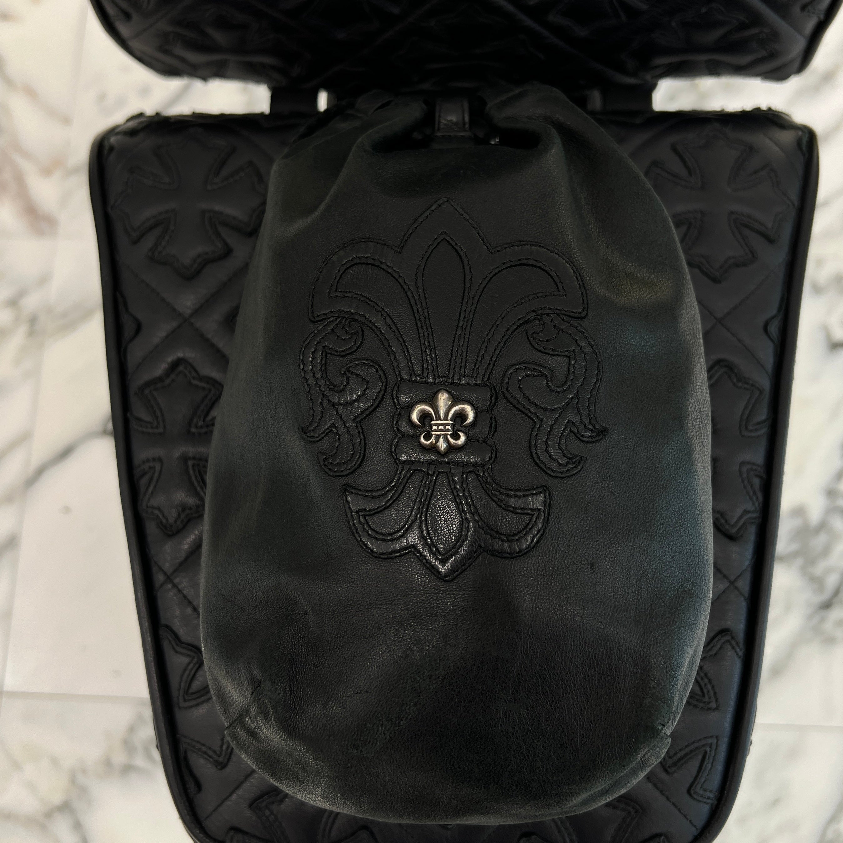 CHROME HEARTS BS FLARE PATCH DRW STRNG SACK クロムハーツ BSフレアパッチ ドローストリング 巾着