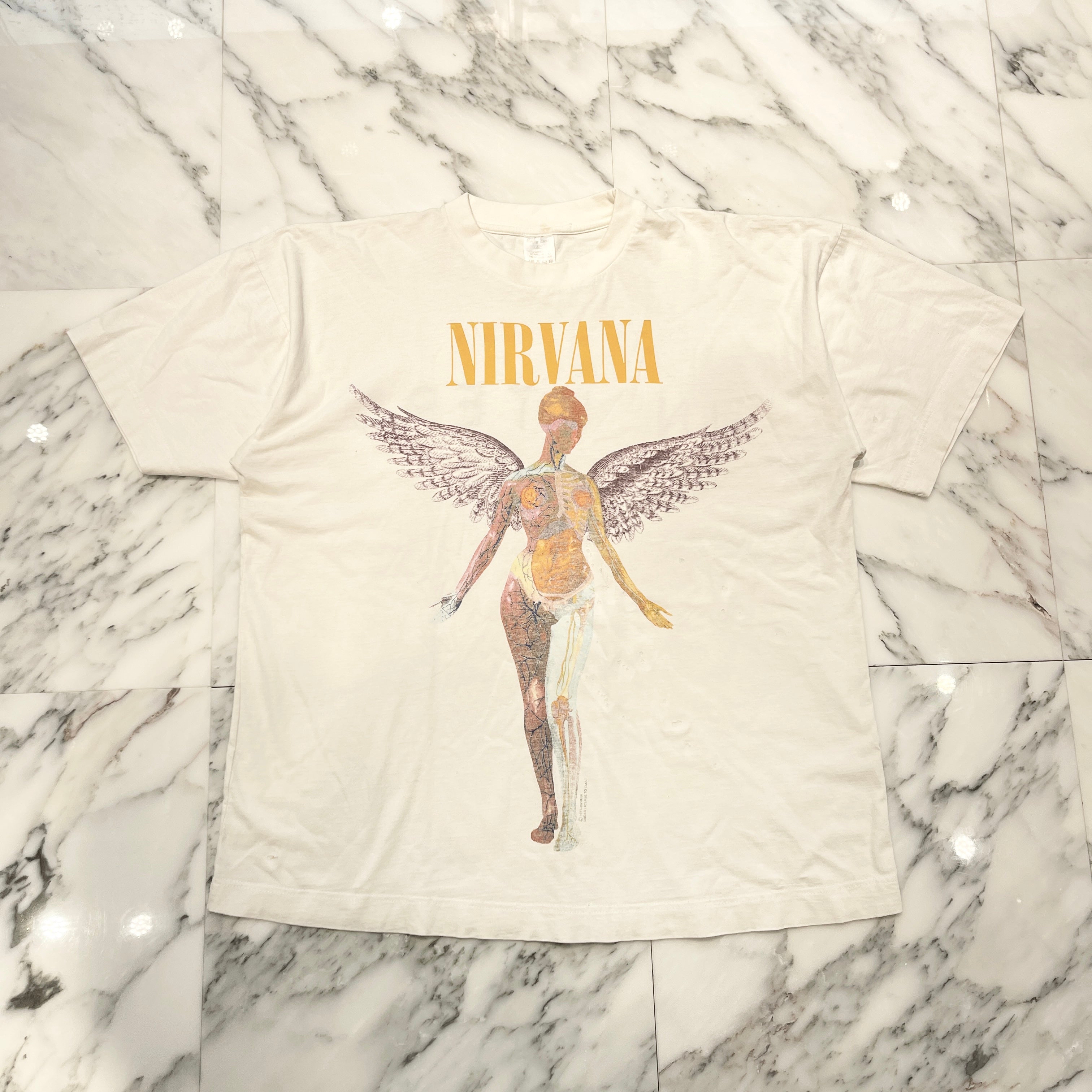 Vintage 90's NIRVANA "IN UTERO" 1993 BRIGHT GREEN S/S Tee Size XL 90's ニルヴァーナ "インユーテロ" 1993 ブライトグリーン社製 Tシャツ サイズXL