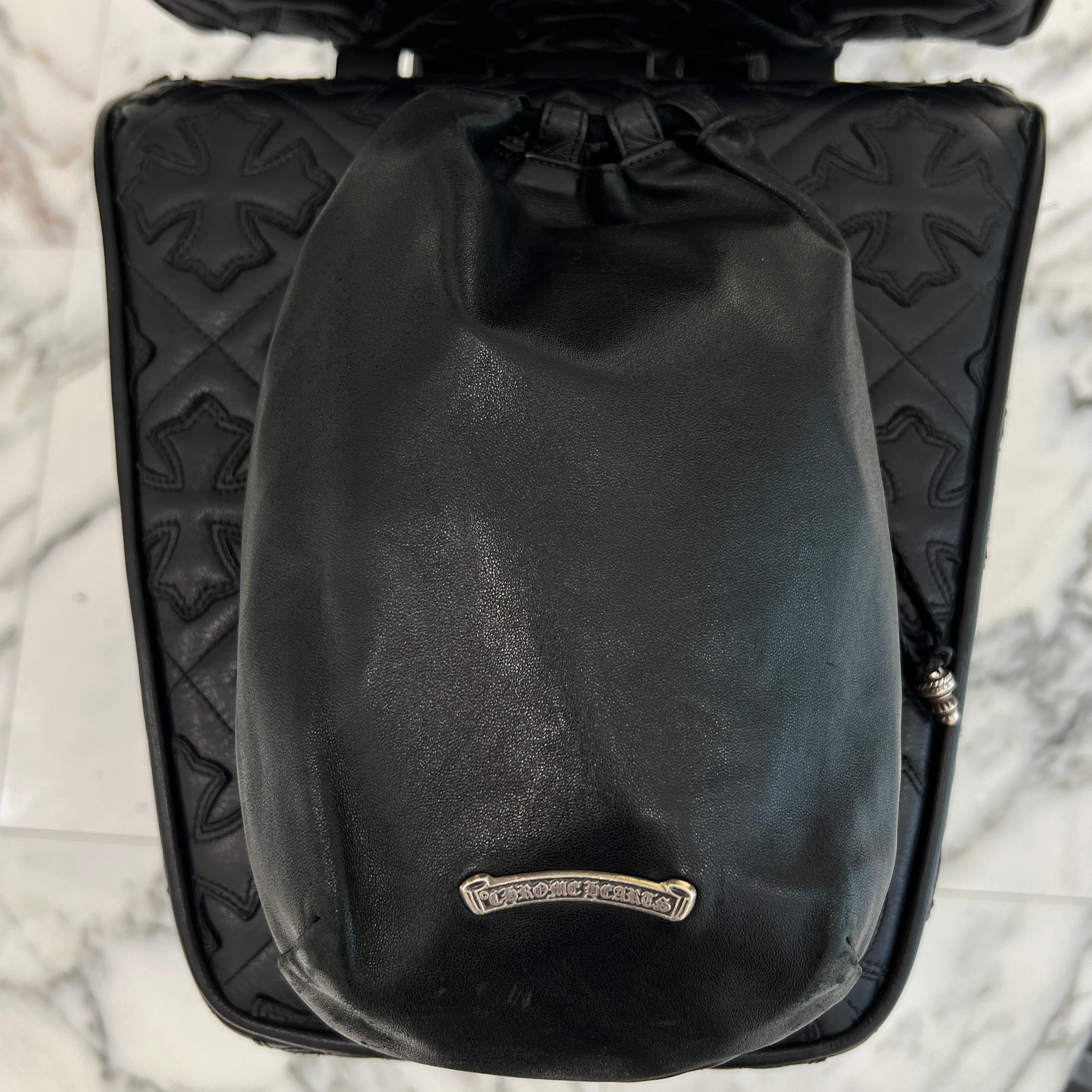 CHROME HEARTS BS FLARE PATCH DRW STRNG SACK クロムハーツ BSフレアパッチ ドローストリング 巾着