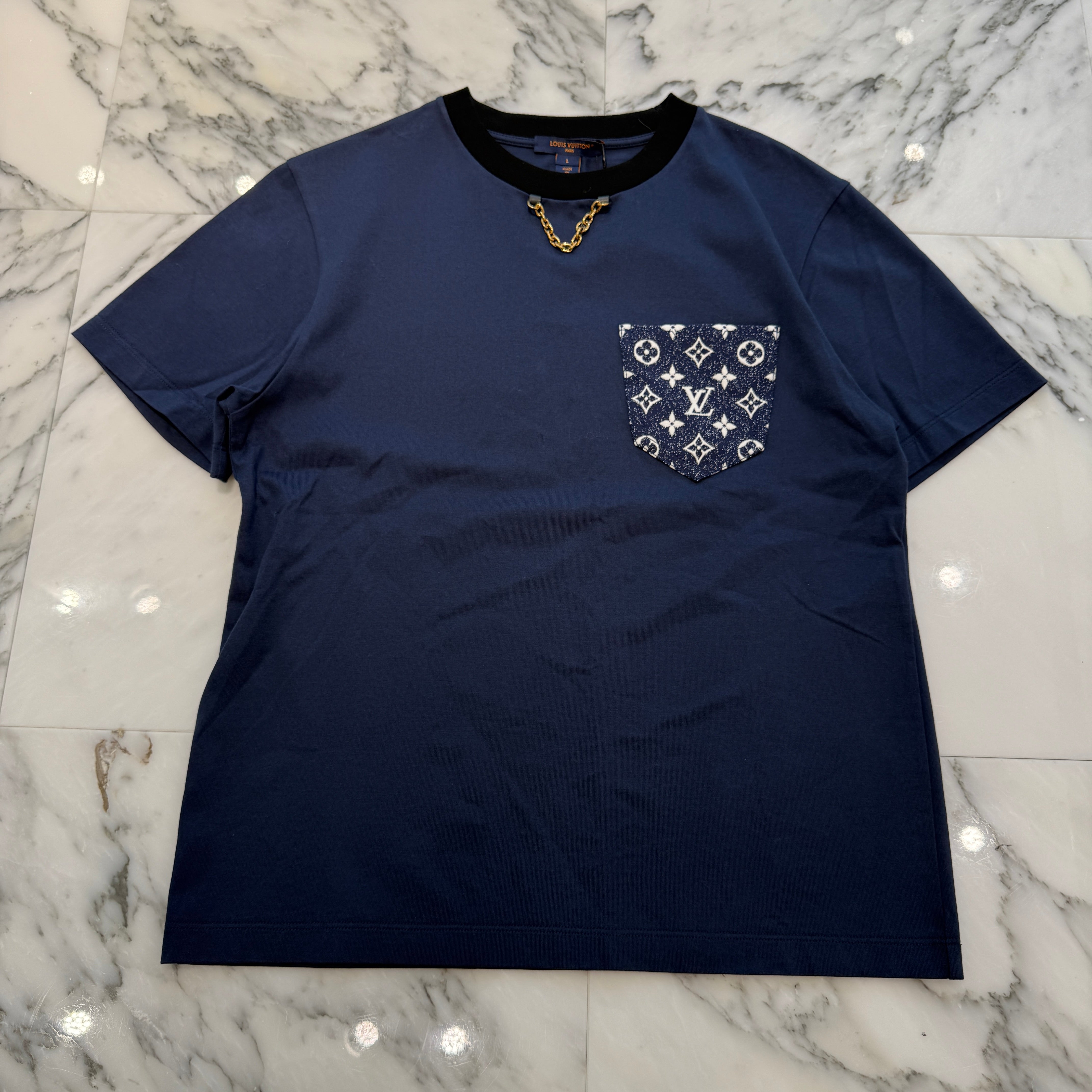 LOUIS VUITTON 2023SS Monogram Pocket Cotton Tee FQTS13 Size L ルイヴィトン モノグラムポケット コットンTシャツ サイズL