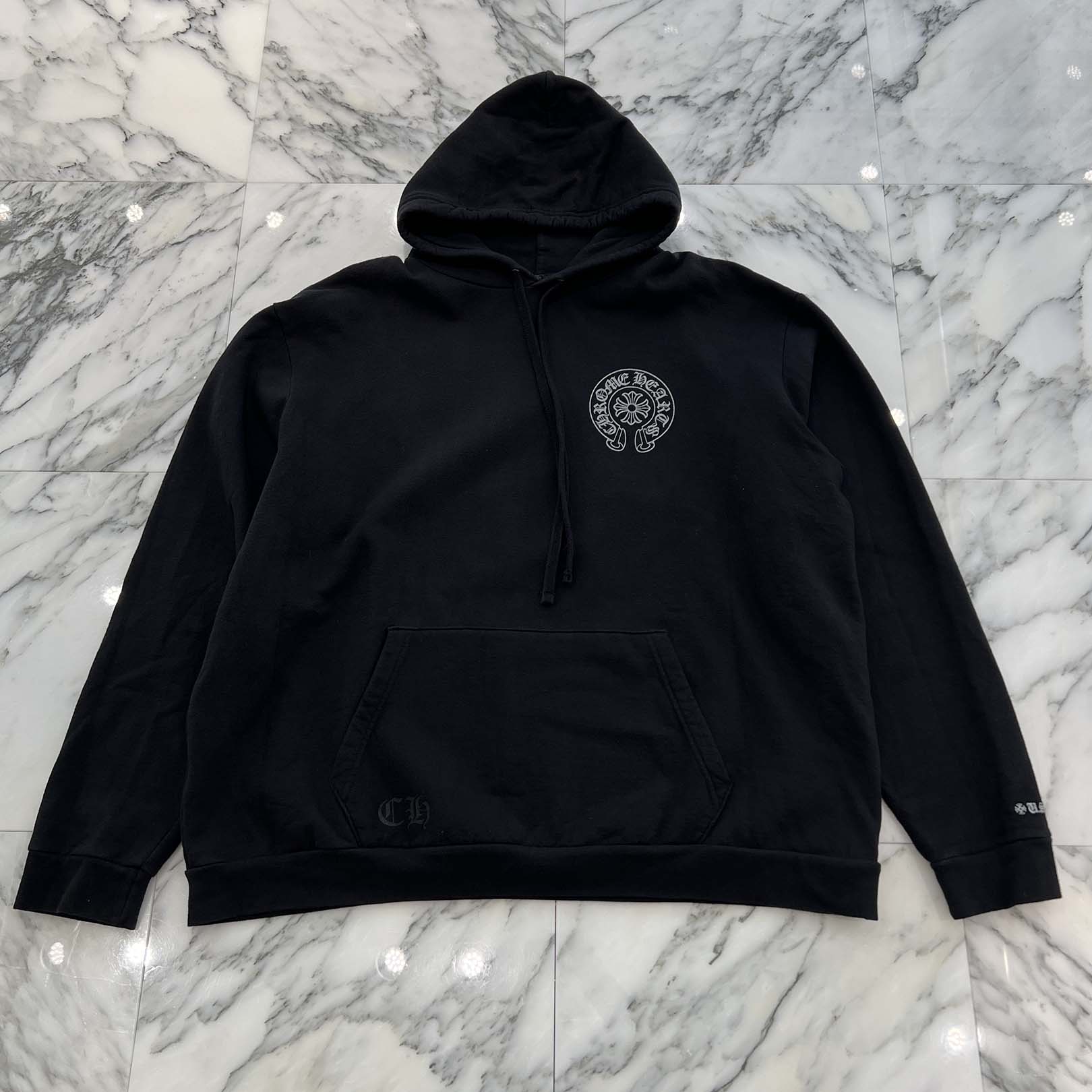 CHROME HEARTS Online Limited Silver Horseshoe Pullover Hoodie Size XXL クロムハーツ オンライン限定 シルバーホースシュー プルオーバーフーディー サイズXXL