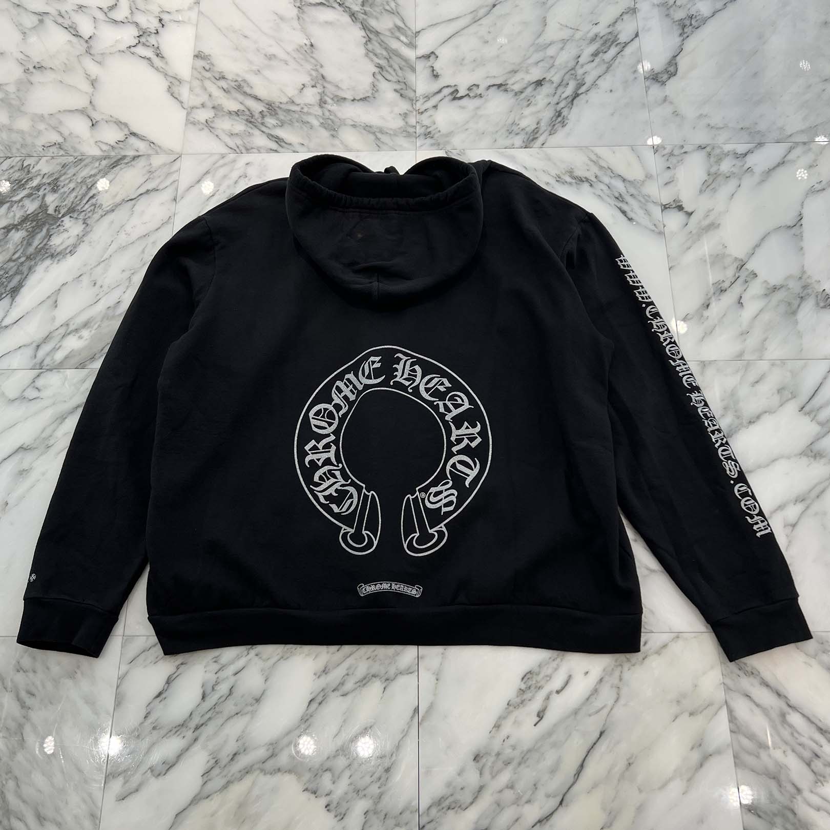 CHROME HEARTS Online Limited Silver Horseshoe Pullover Hoodie Size XXL クロムハーツ オンライン限定 シルバーホースシュー プルオーバーフーディー サイズXXL