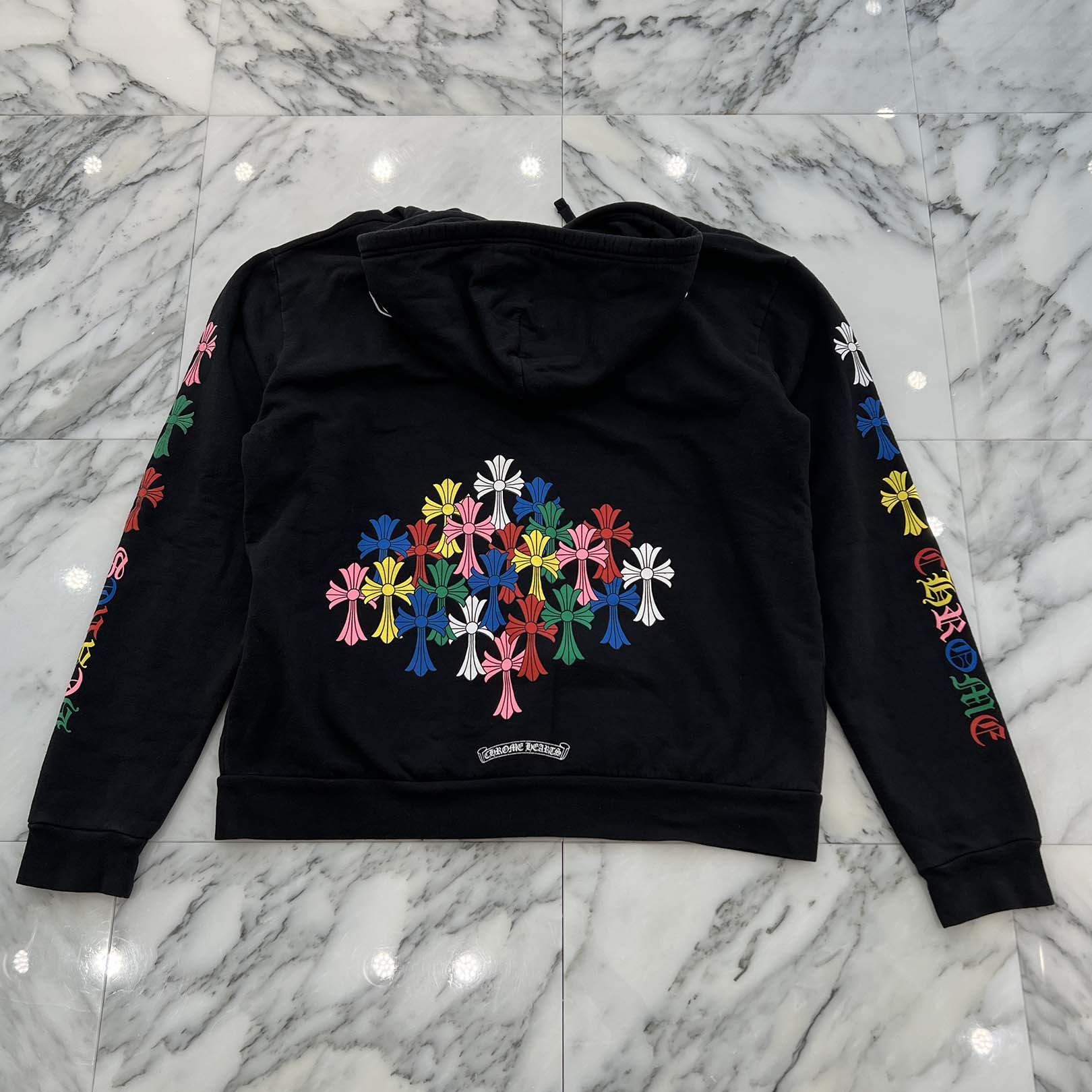 CHROME HEARTS Multi Color Cemetery Cross Zip Up Hoodie Size M クロムハーツ マルチカラー セメタリークロス ジップアップ フーディ サイズM