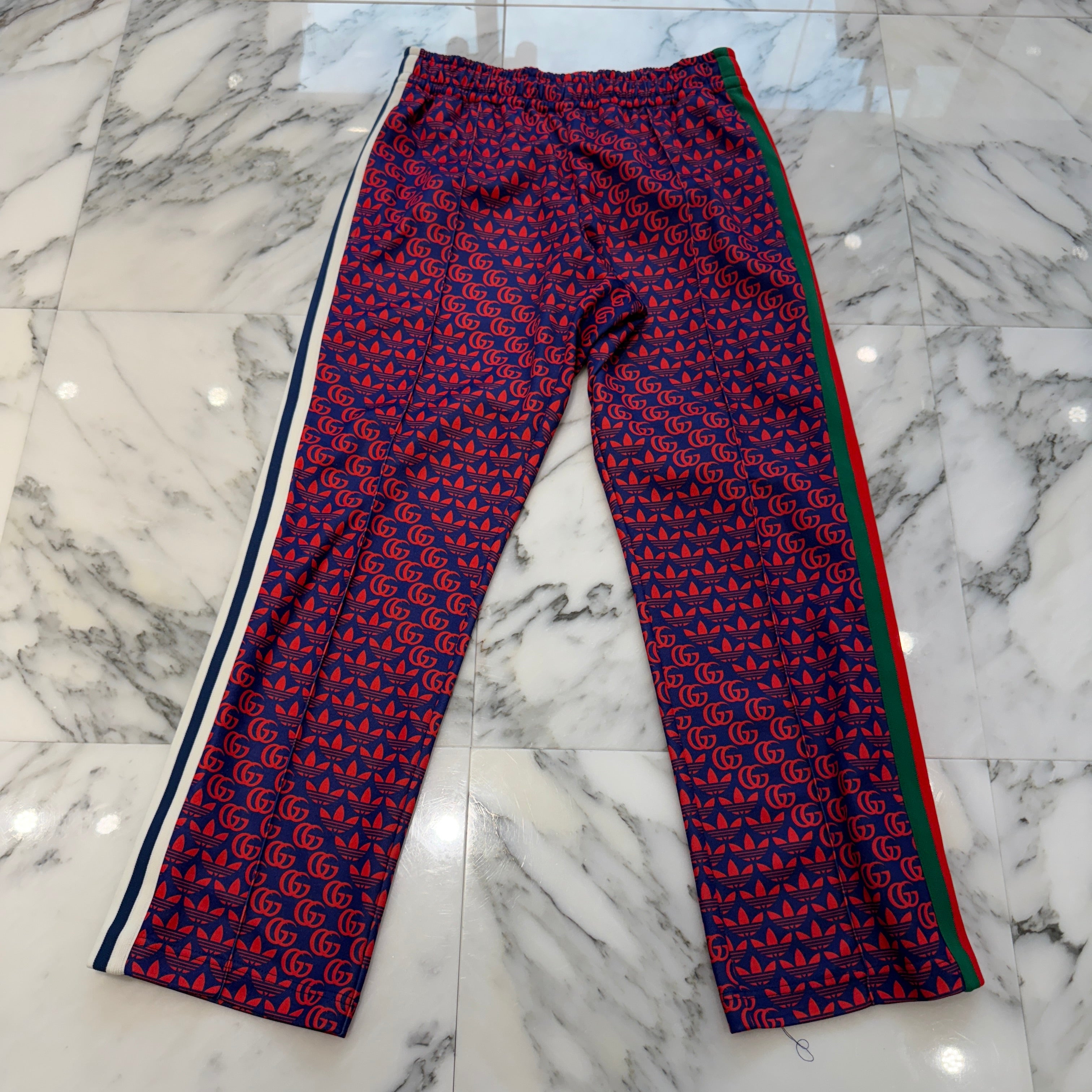 GUCCI × adidas 2022SS Double G and Trefoil Print Sweat Pants 692113 XJEKV Size XS グッチ × アディダス ダブルGアンドトレフォイルプリント スウェットパンツ サイズXS