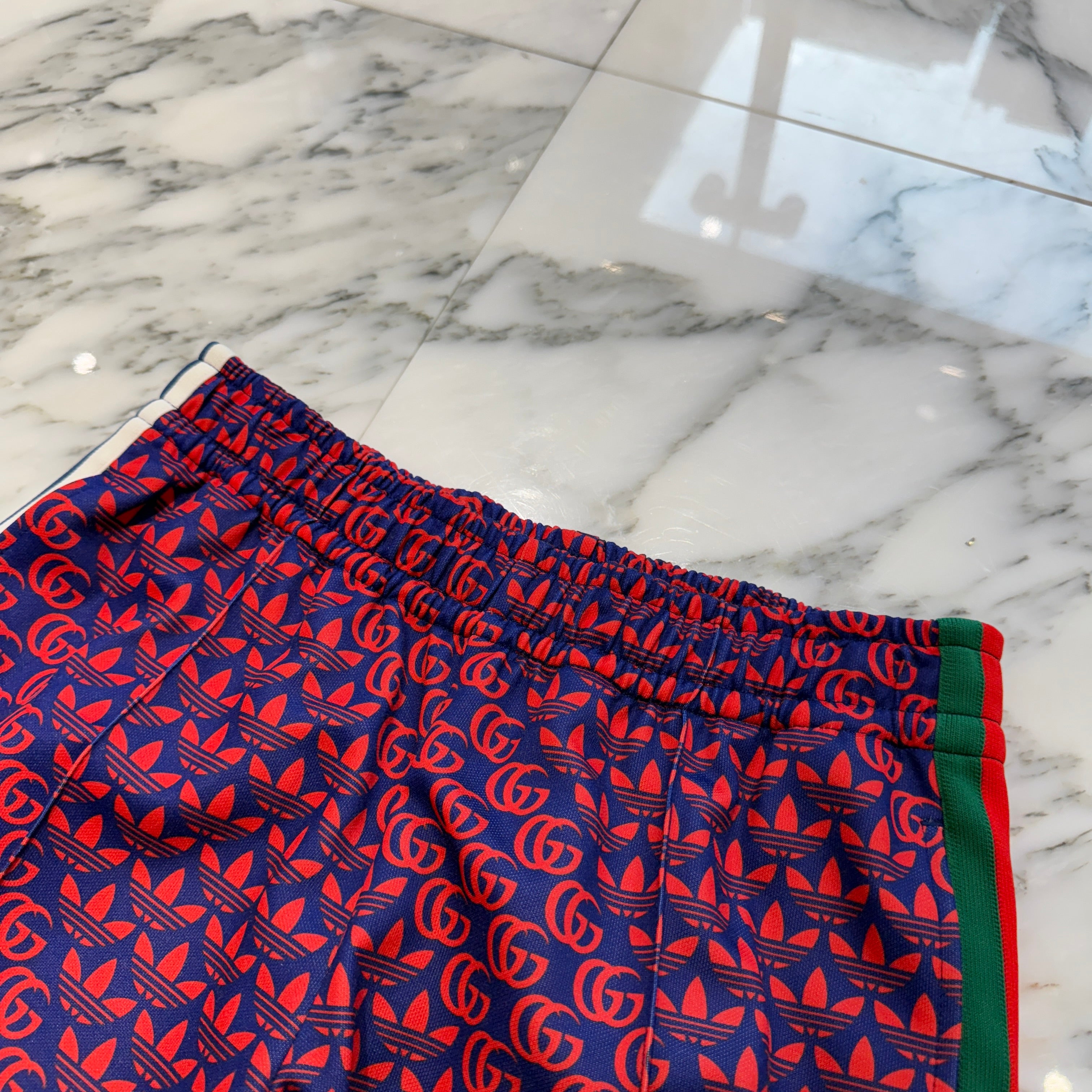 GUCCI × adidas 2022SS Double G and Trefoil Print Sweat Pants 692113 XJEKV Size XS グッチ × アディダス ダブルGアンドトレフォイルプリント スウェットパンツ サイズXS