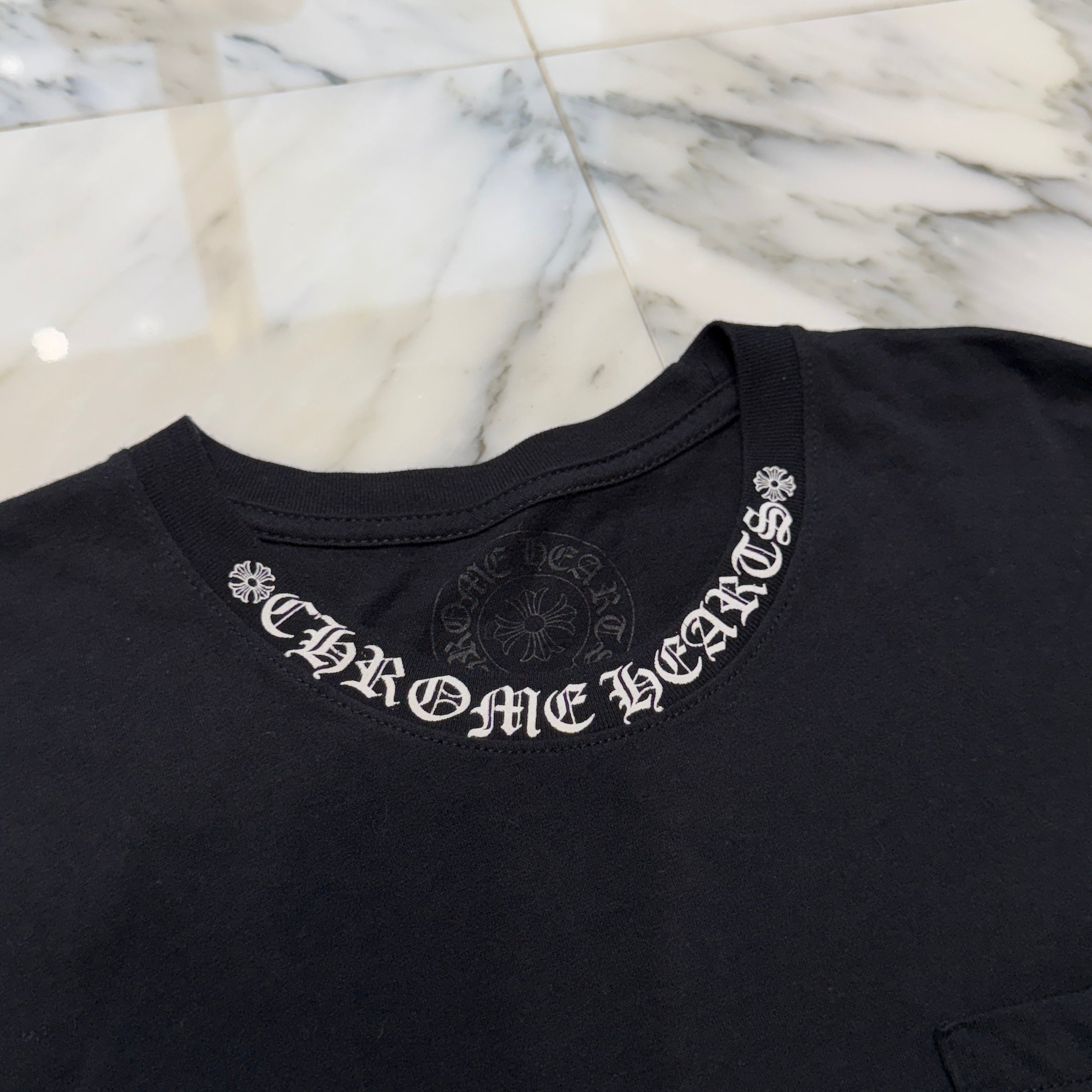 CHROME HEARTS Neck Logo Horseshoe Tee Size M クロムハーツ ネックロゴ ホースシュー Tシャツ サイズM