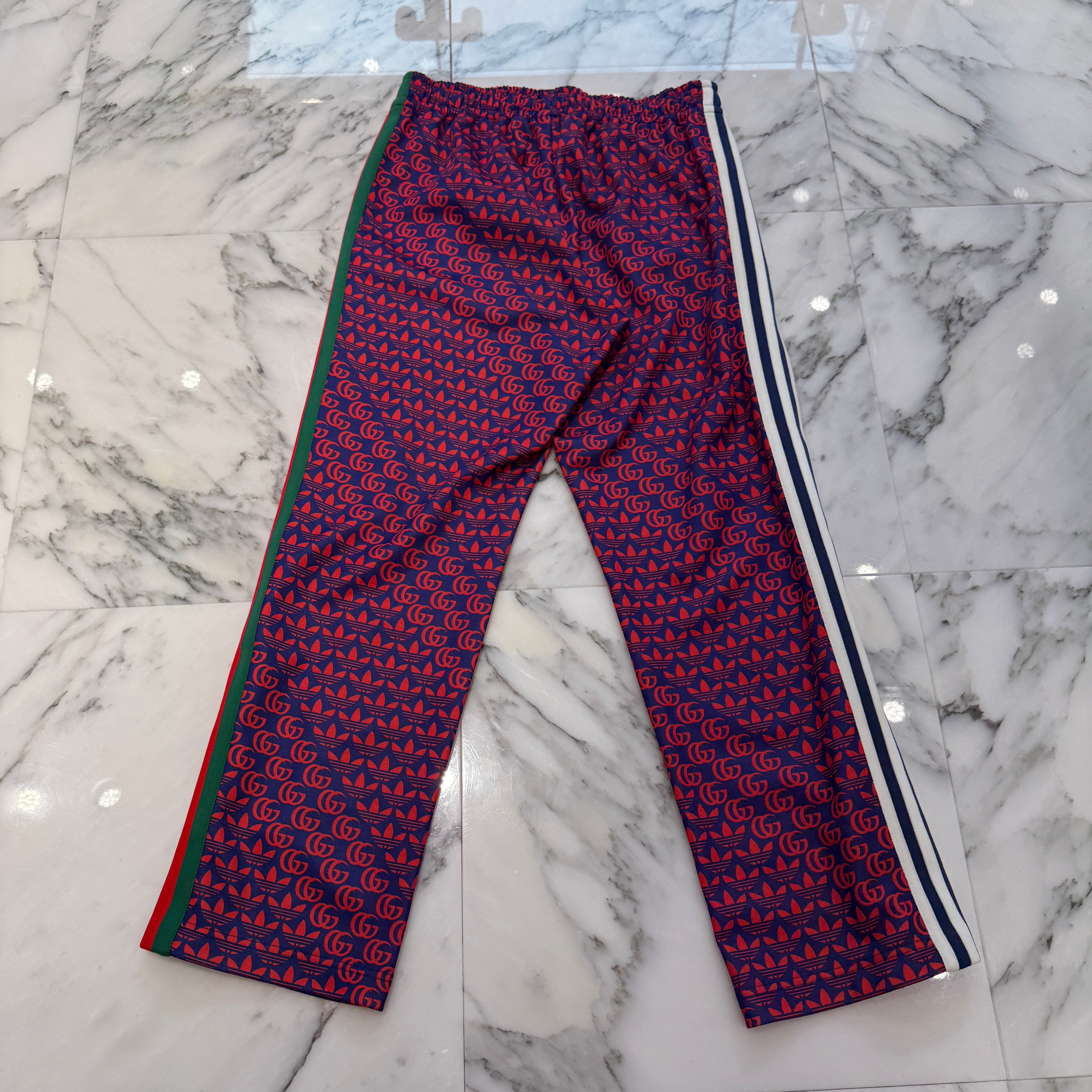 GUCCI × adidas 2022SS Double G and Trefoil Print Sweat Pants 692113 XJEKV Size XS グッチ × アディダス ダブルGアンドトレフォイルプリント スウェットパンツ サイズXS