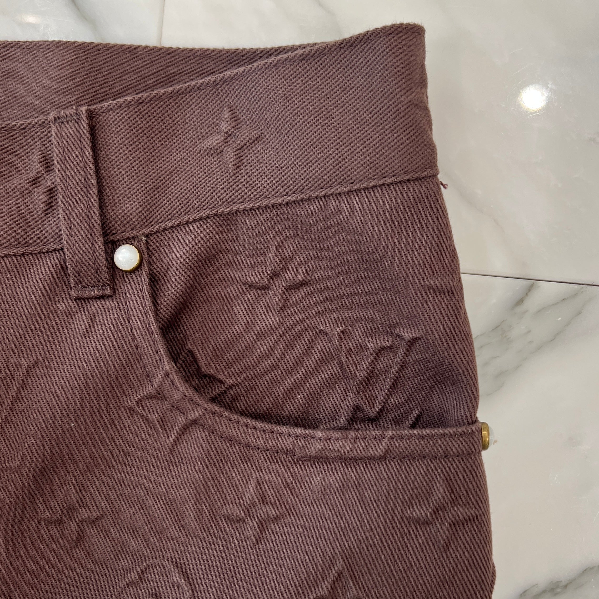 LOUIS VUITTON 2025SS Monogram Embossed Skate Long Pants 1AHBLW Size 28 ルイヴィト モノグラムエンボスド スケートロングパンツ サイズ28