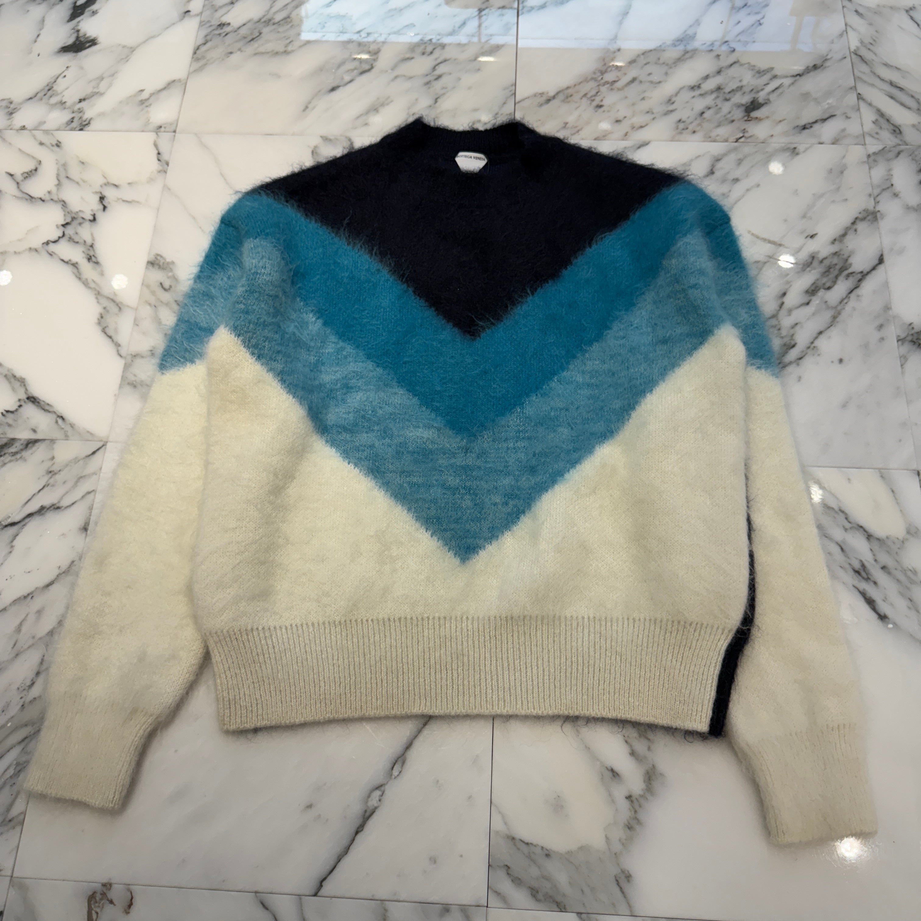 BOTTEGA VENETA 2023SS Wool Mohair Chevron Turtleneck Knit 725644 V2M90 Size XS ボッテガ・ヴェネタ ウール モヘア シェブロン タートルネックニット サイズXS