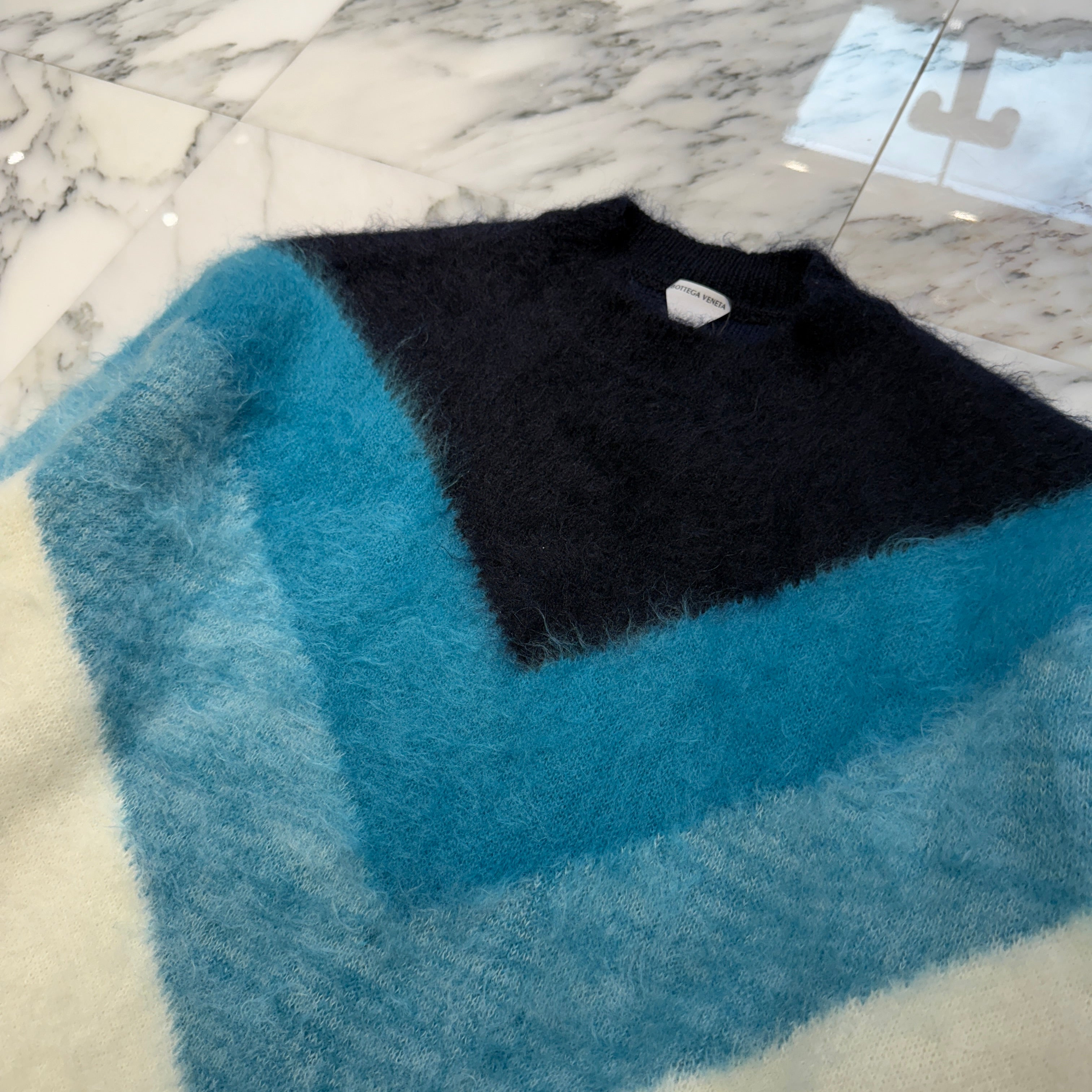 BOTTEGA VENETA 2023SS Wool Mohair Chevron Turtleneck Knit