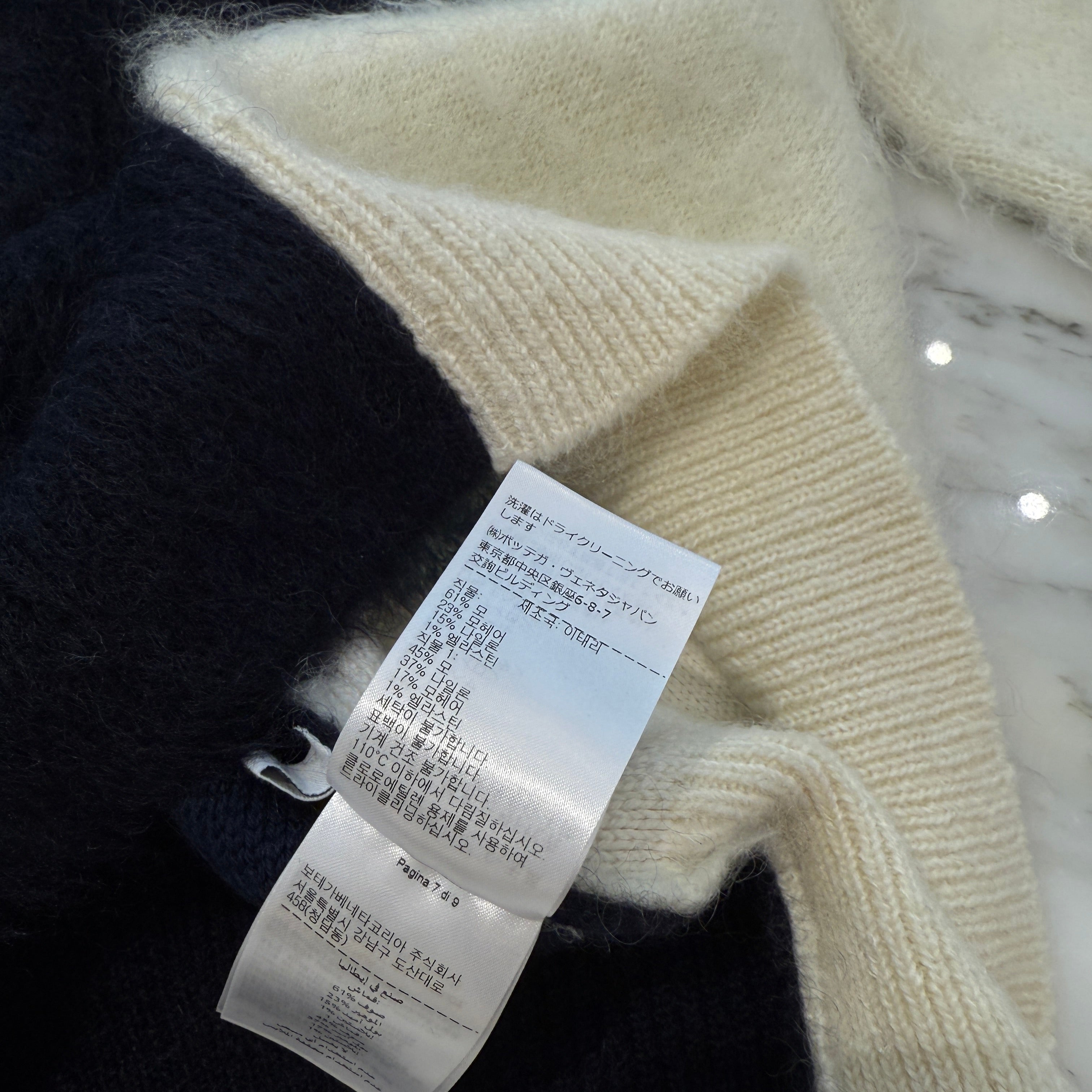 BOTTEGA VENETA 2023SS Wool Mohair Chevron Turtleneck Knit 725644 V2M90 Size XS ボッテガ・ヴェネタ ウール モヘア シェブロン タートルネックニット サイズXS