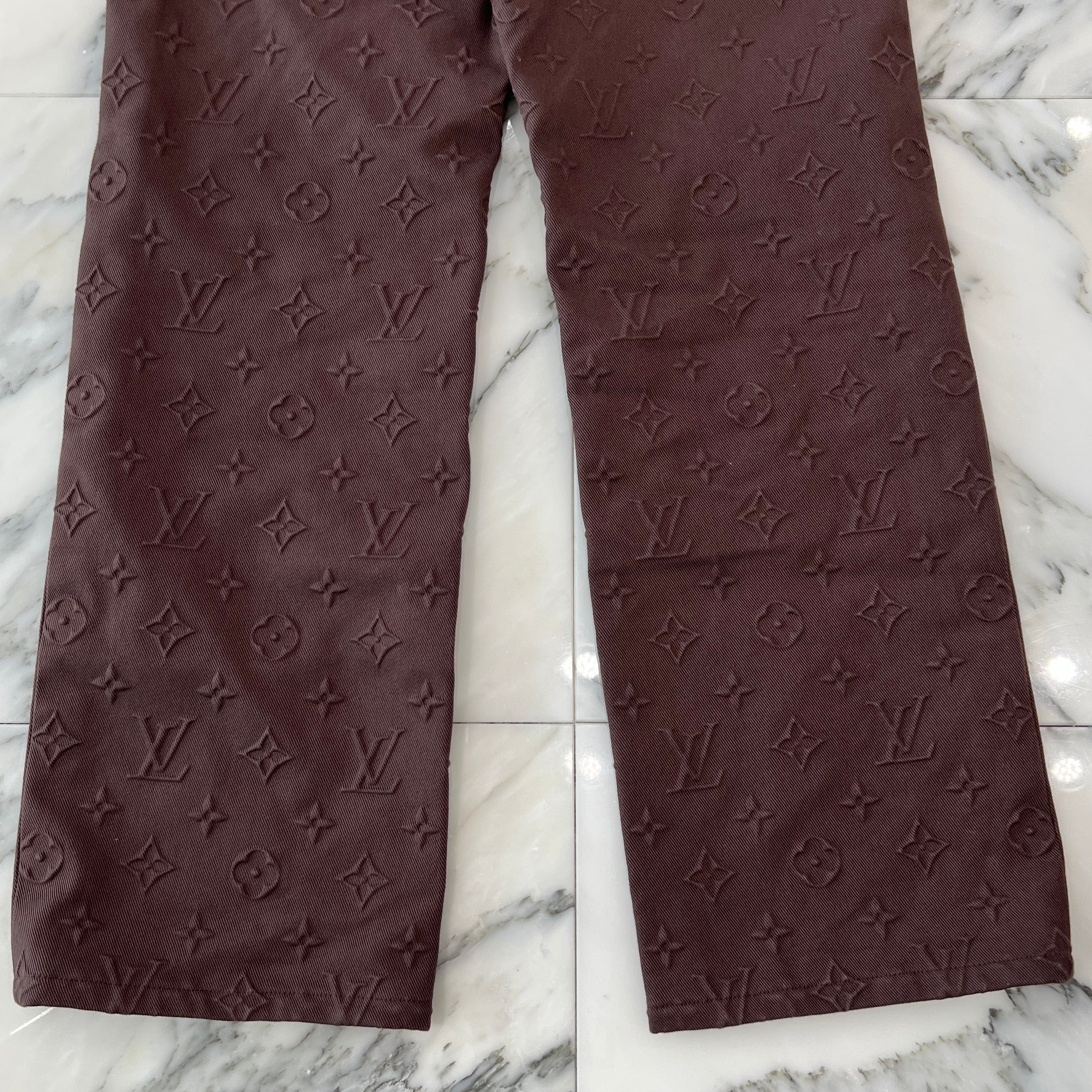 LOUIS VUITTON 2025SS Monogram Embossed Skate Long Pants 1AHBLW Size 28 ルイヴィト モノグラムエンボスド スケートロングパンツ サイズ28