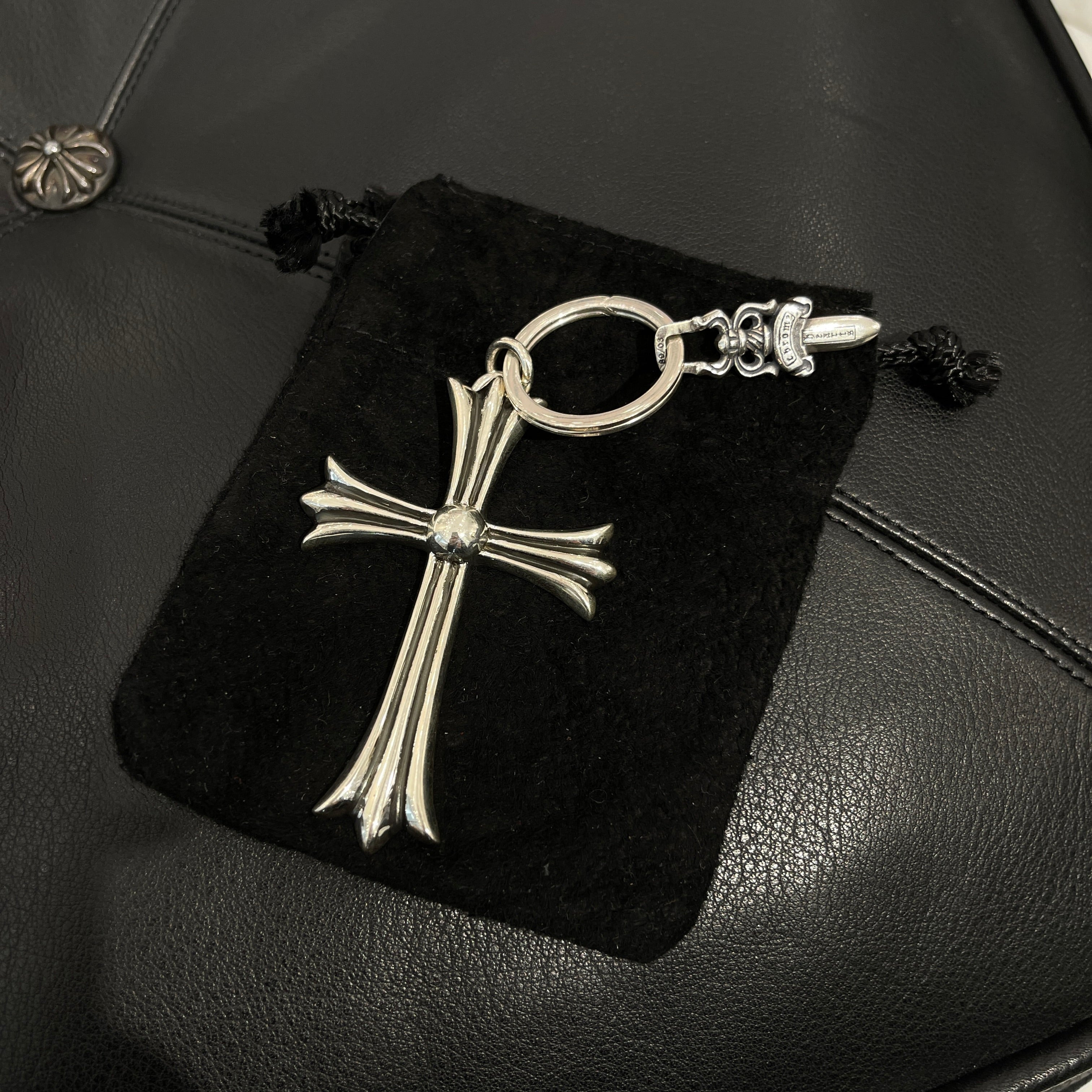 CHROME HEARTS Large CH Cross Keyring With Dagger クロムハーツ ラージ CHクロス キーリング ウィズ ダガー
