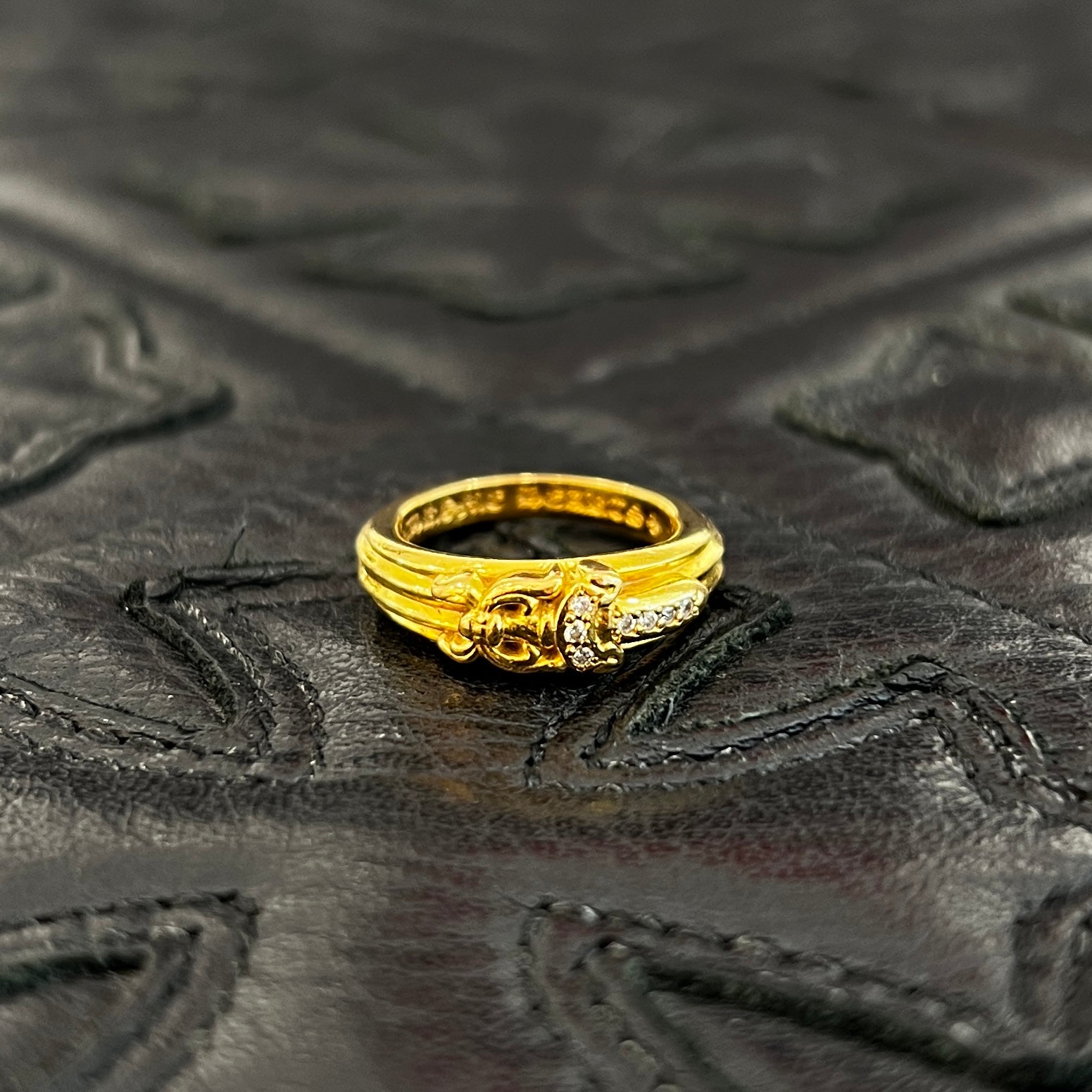 CHROME HEARTS 22K Baby Classic Dagger Ring Pave Diamond Size