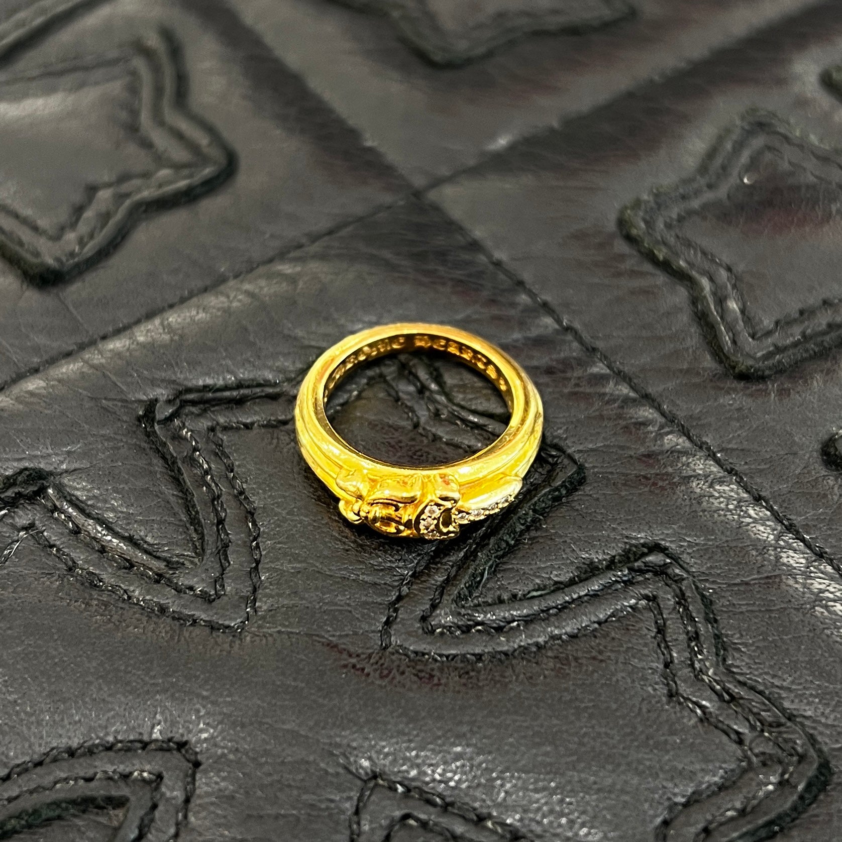 CHROME HEARTS 22K Baby Classic Dagger Ring Pave Diamond Size 5号 クロムハーツ 22K ベイビークラシック ダガー リング パヴェダイヤモンド サイズ5号