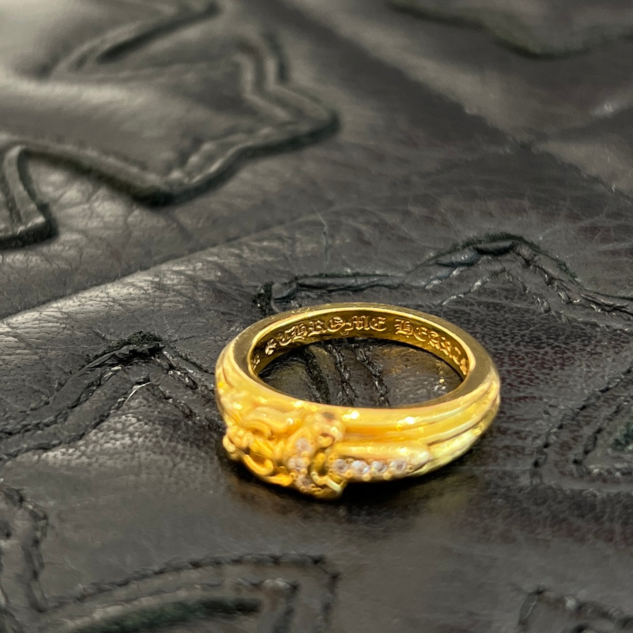 CHROME HEARTS 22K Baby Classic Dagger Ring Pave Diamond Size 5号 クロムハーツ 22K ベイビークラシック ダガー リング パヴェダイヤモンド サイズ5号